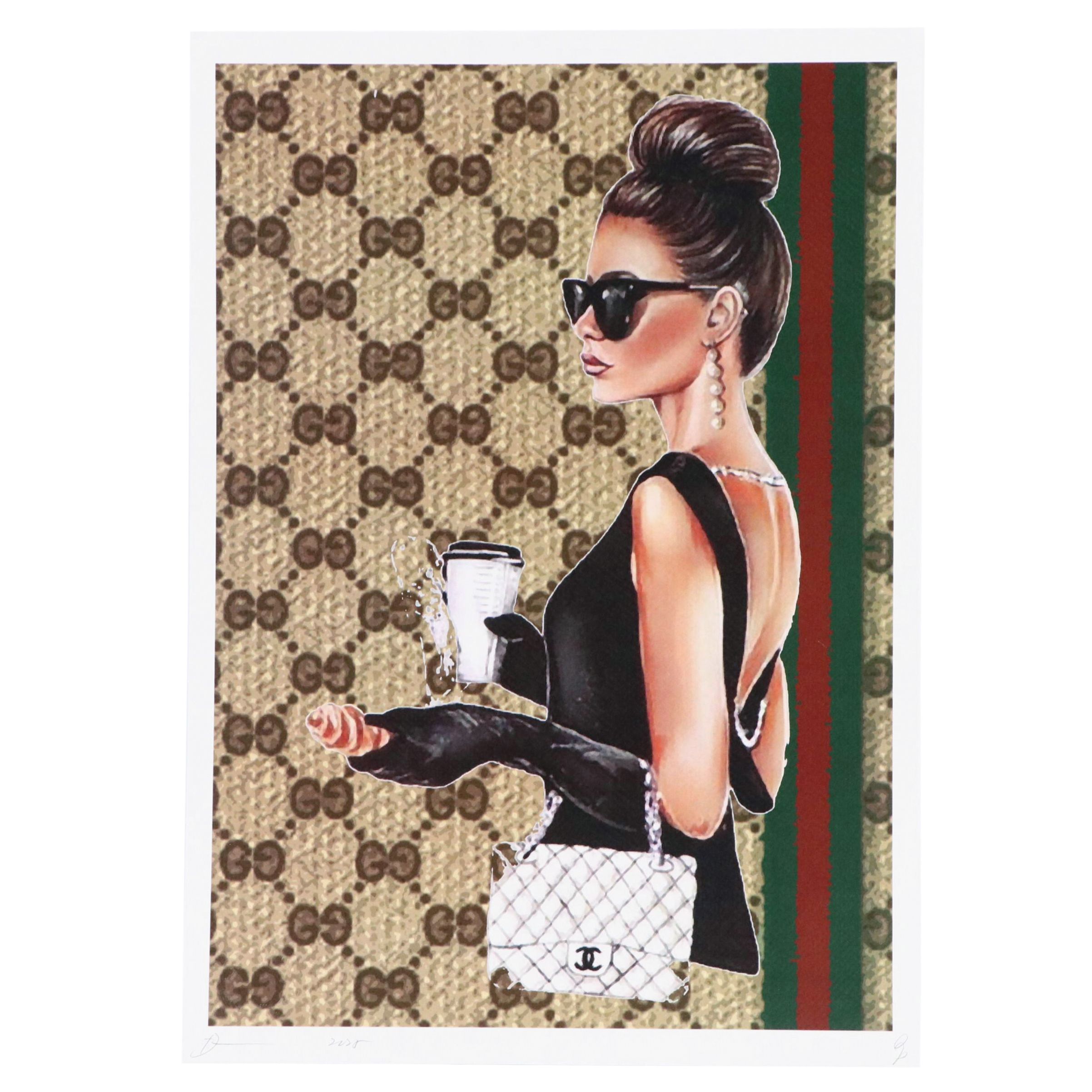 Death NYC Graphic Digital Print Gucci x Chanel x Breakfast at Tiffany's, 2025