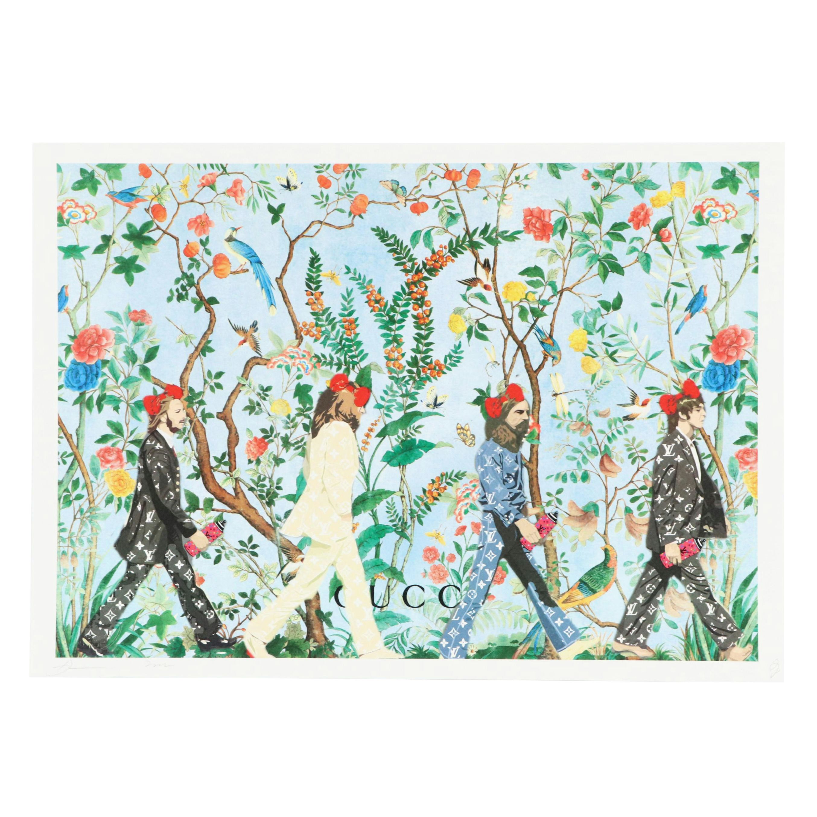 Death NYC Graphic Digital Print Homage to The Beatles x Gucci x LV, 2022
