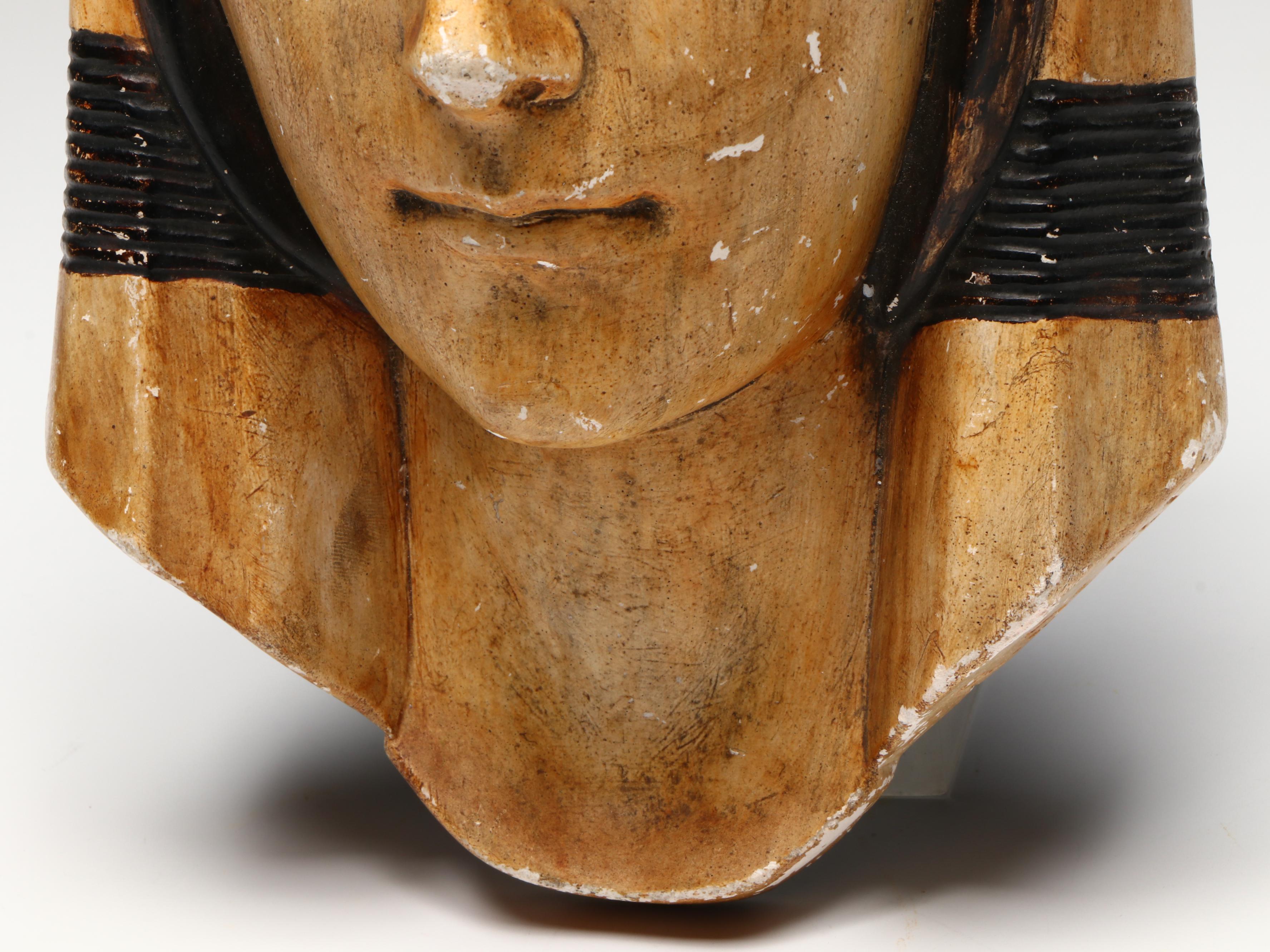 Antique Art Deco Plaster Bust by R. Scali