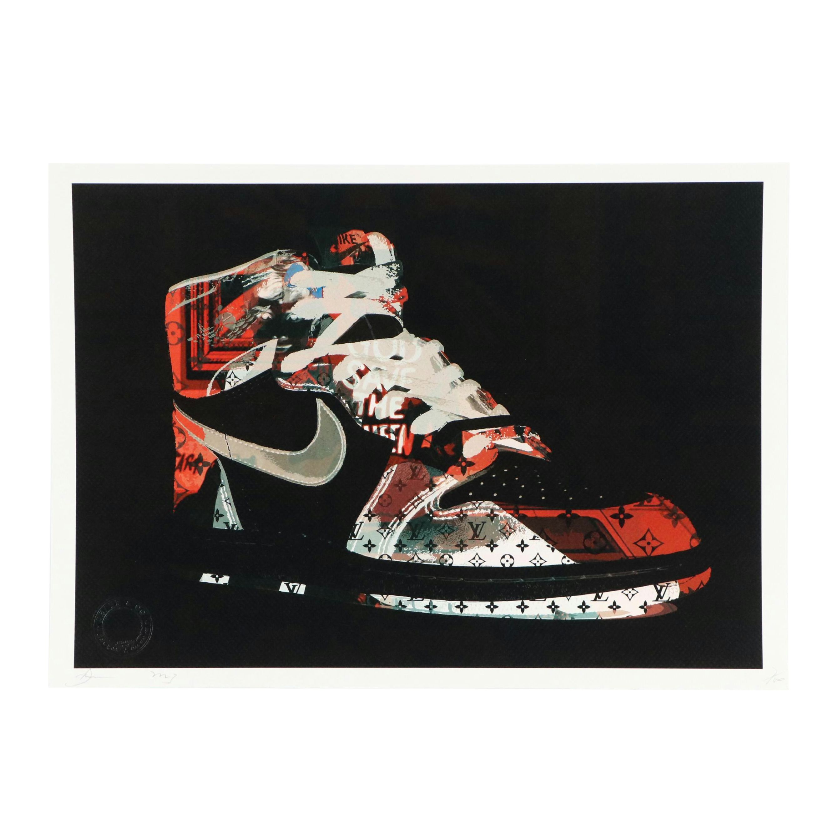 Death NYC Graphic Digital Print Featuring Nike Air Jordans x Louis Vuitton, 2023