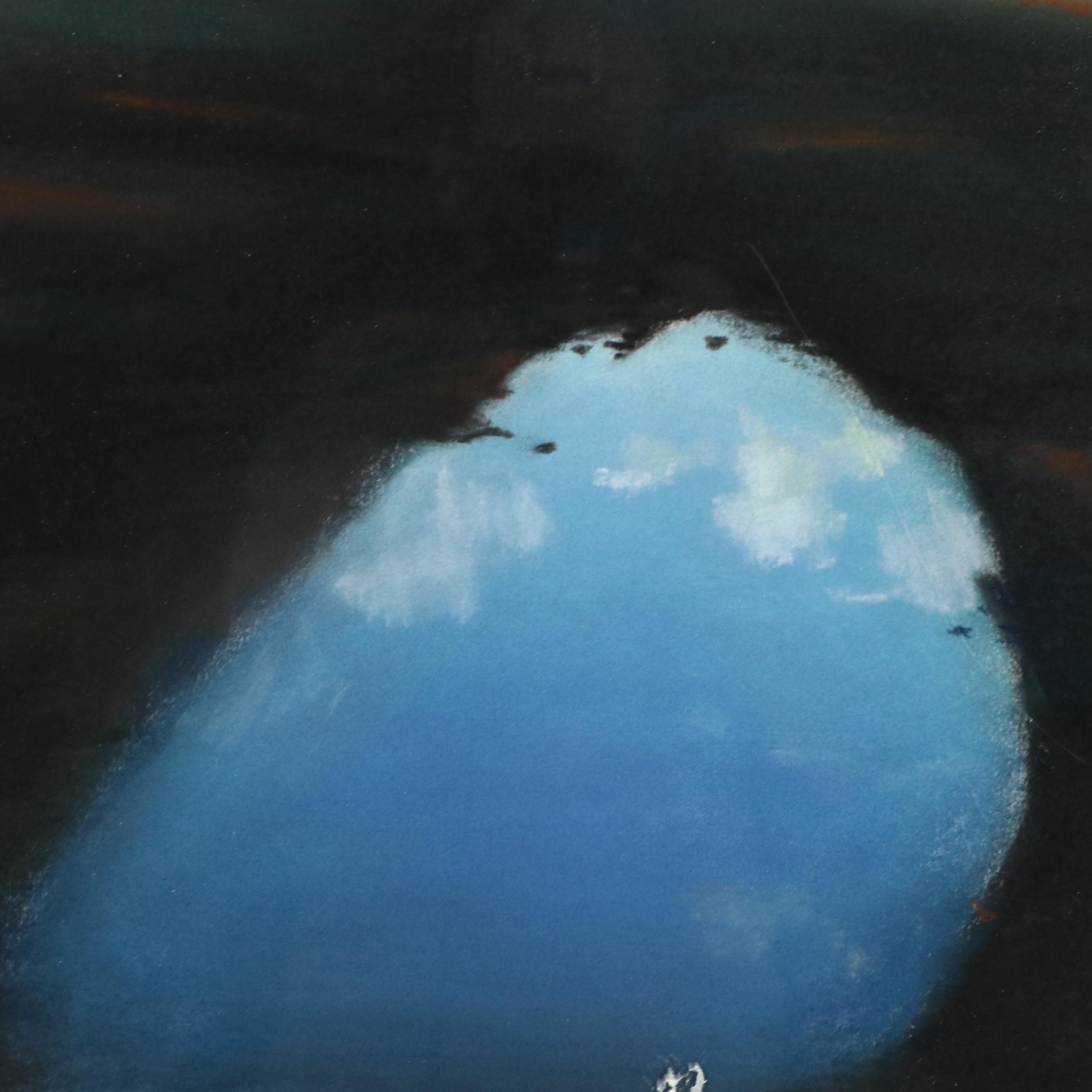 Dan Miller Landscape Chalk Pastel Drawing "Puddle Study," 21st Century