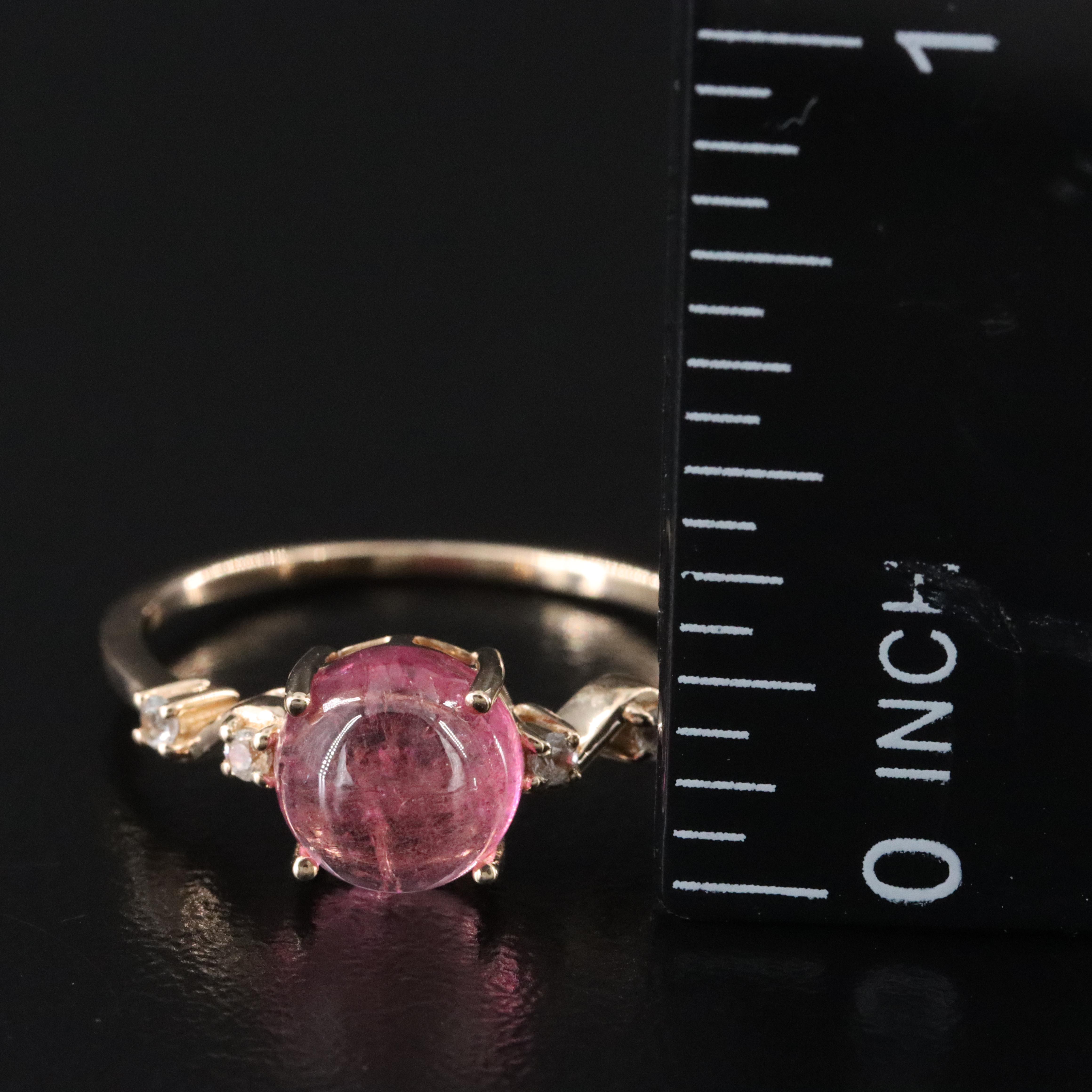 14K Tourmaline and White Sapphire Ring