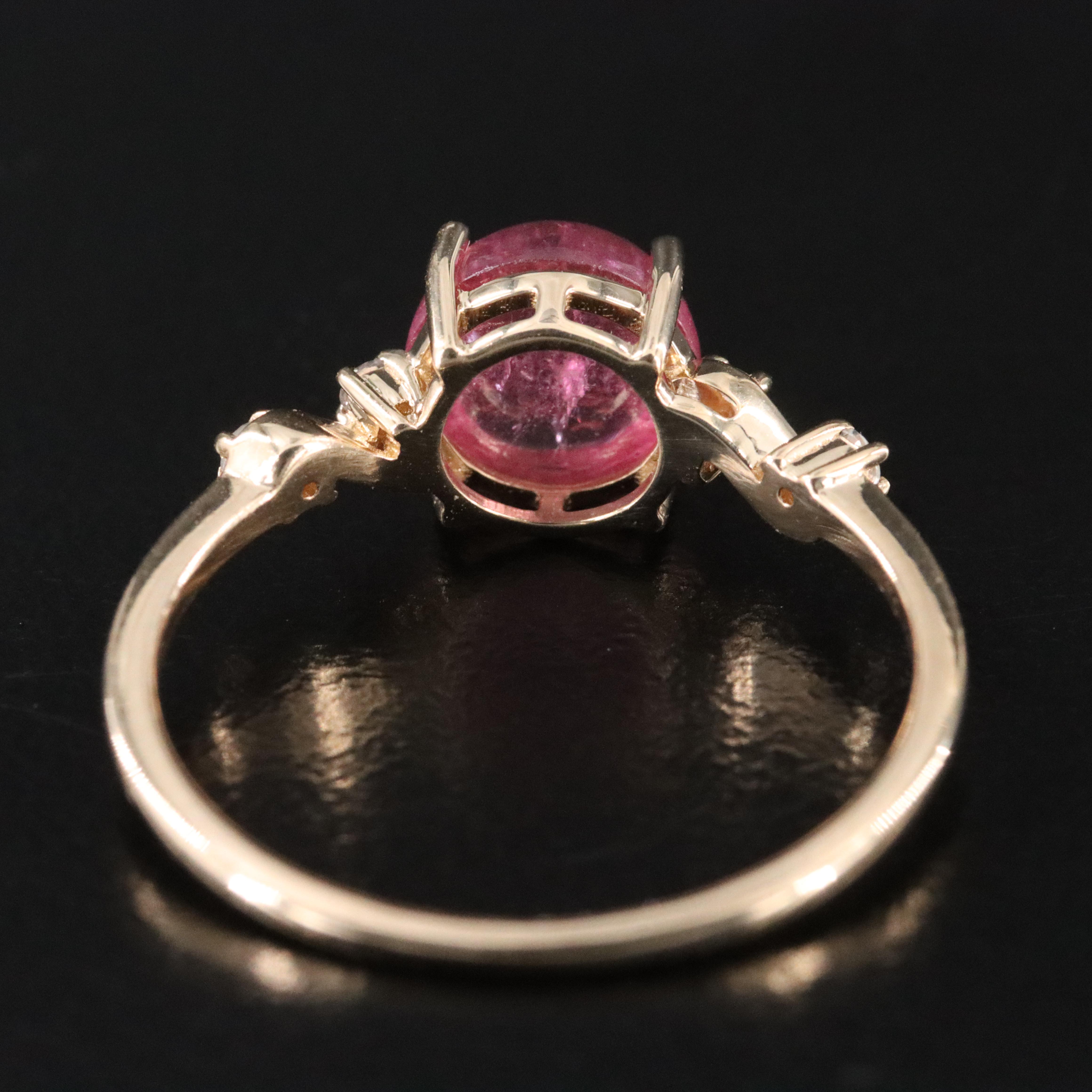 14K Tourmaline and White Sapphire Ring