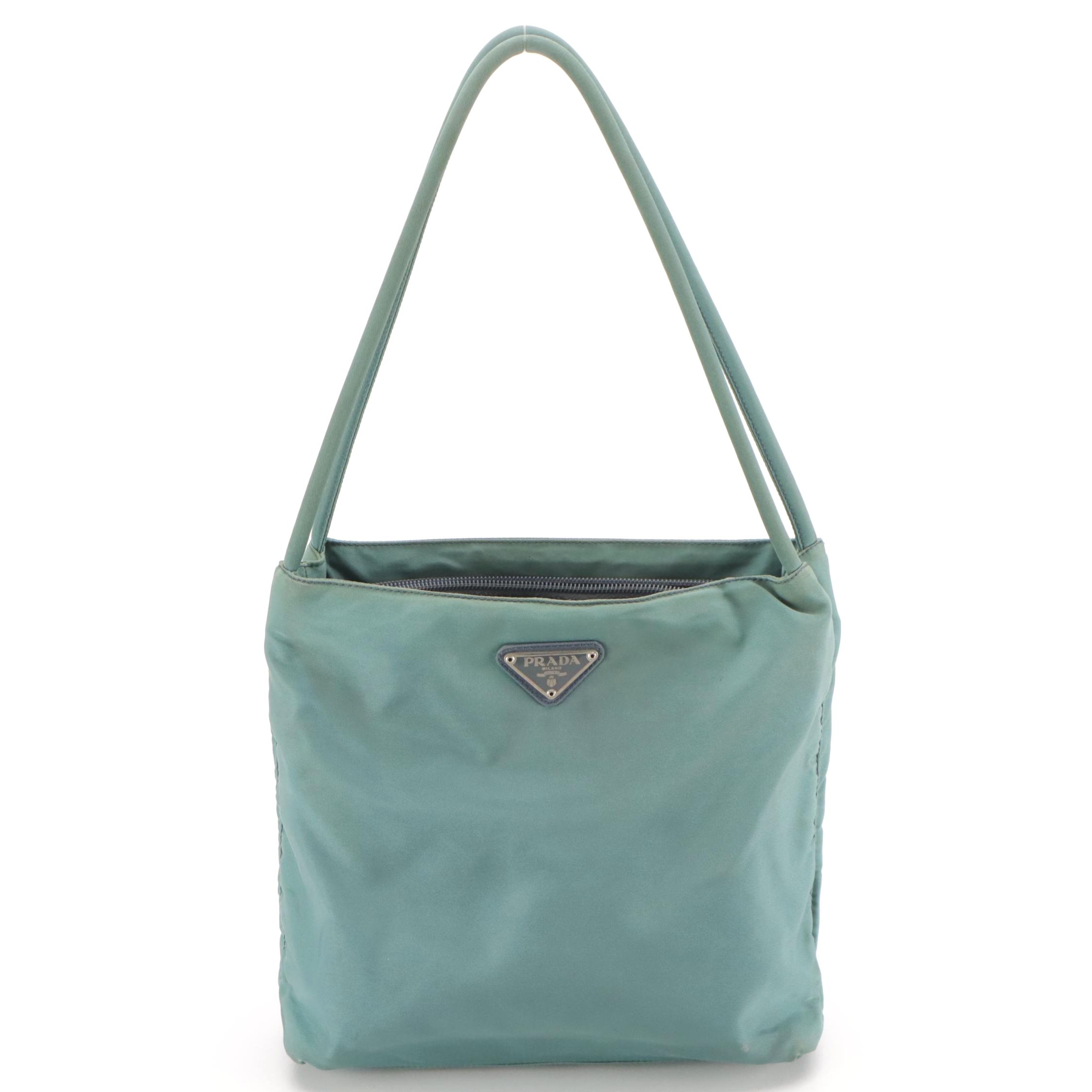 Prada Blue Tessuto Nylon Shoulder Bag