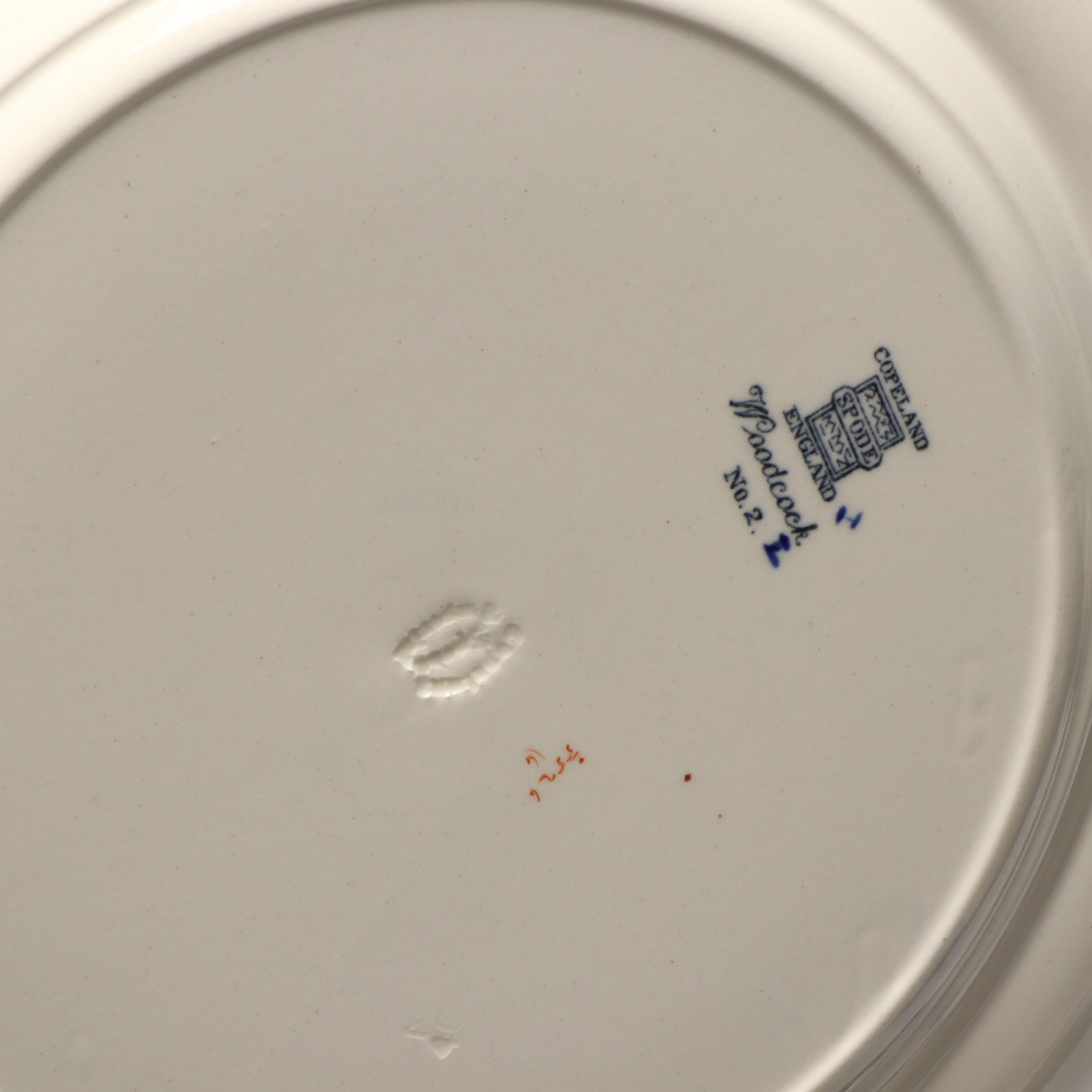 Copeland Spode "Upland Game" Hand-Tinted Turkey Platter and Game Bird Plates