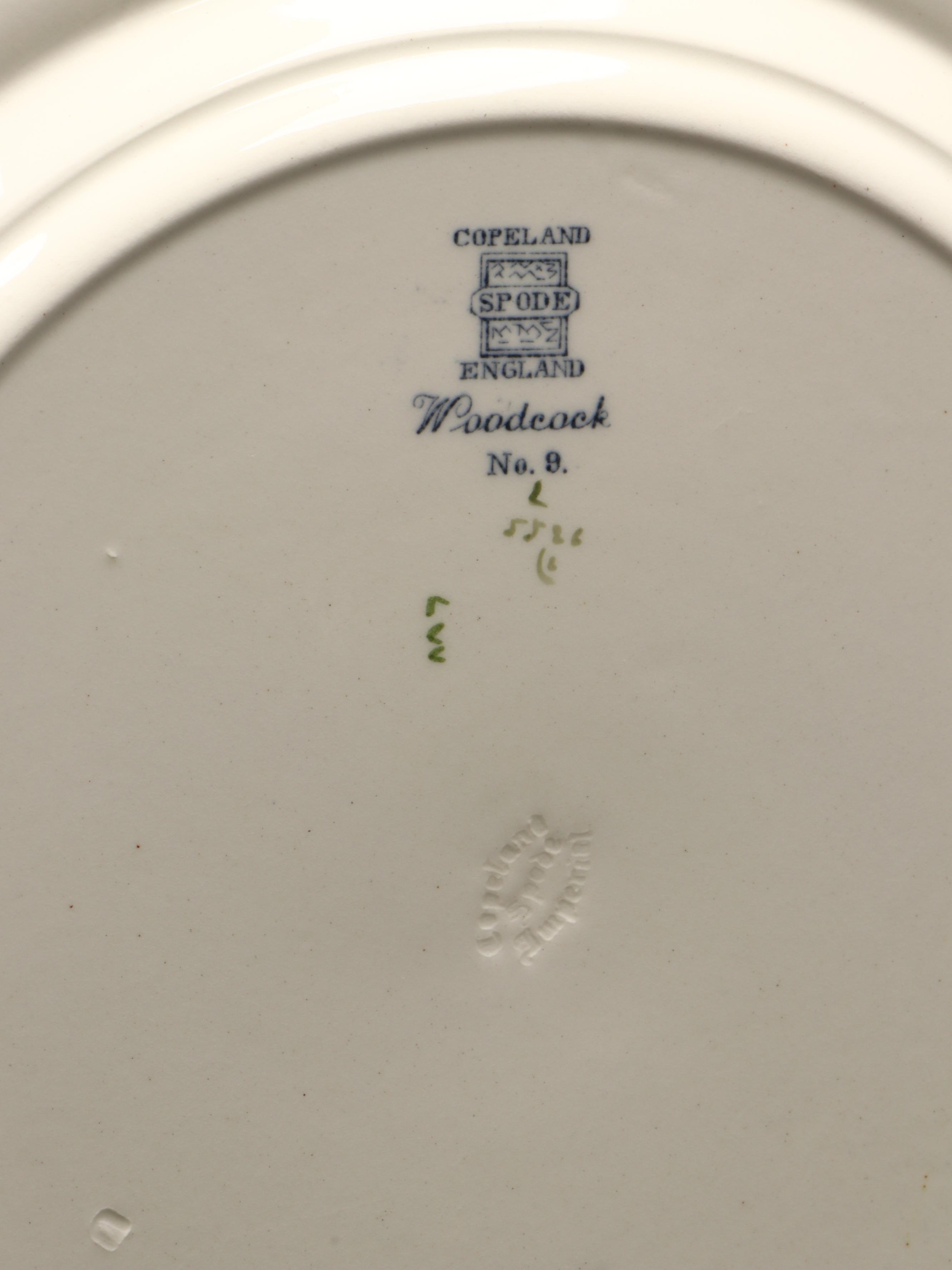 Copeland Spode "Upland Game" Hand-Tinted Turkey Platter and Game Bird Plates