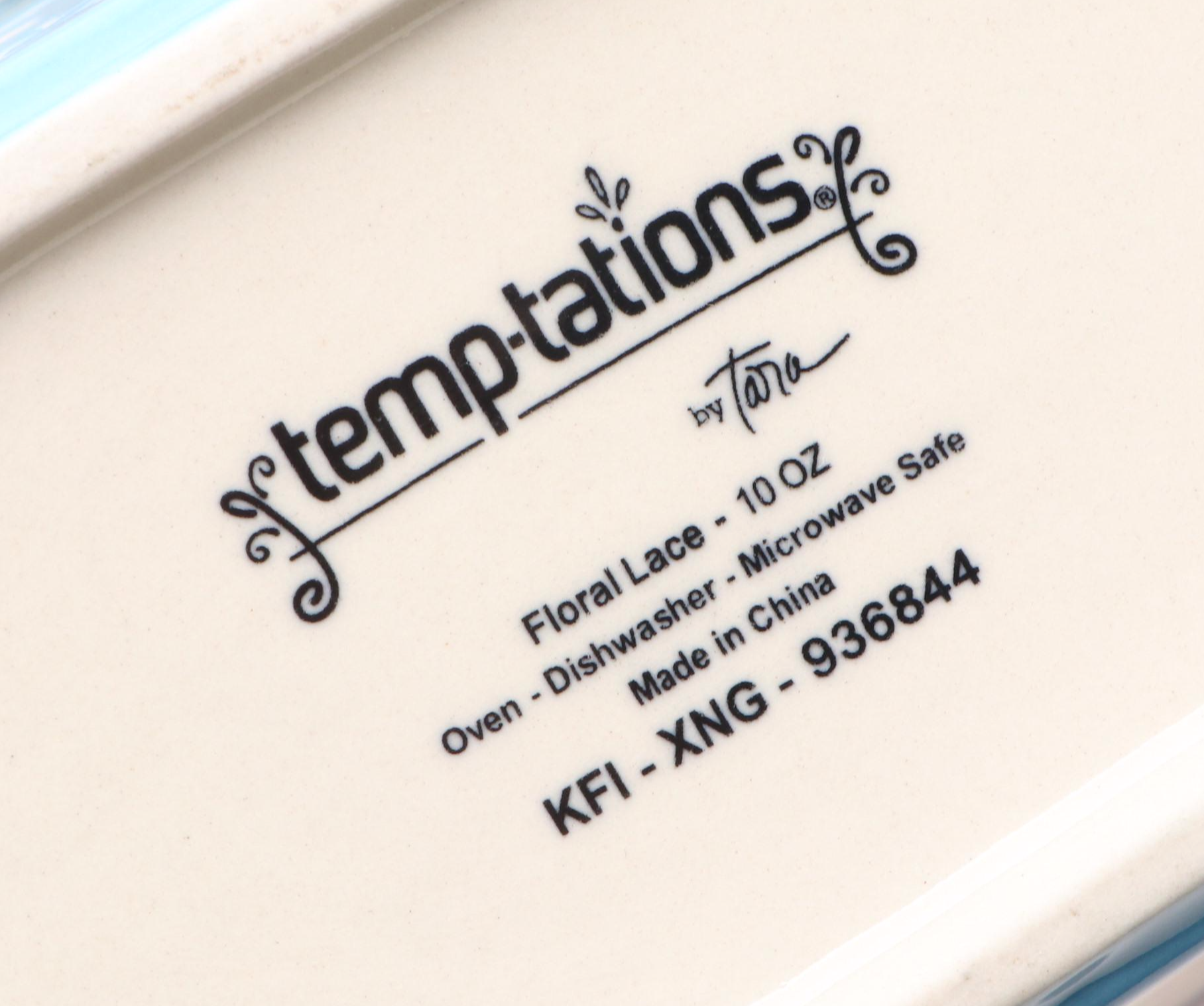 Temptations by Tara "Floral Lace" Ceramic Bakeware with Lids and Racks