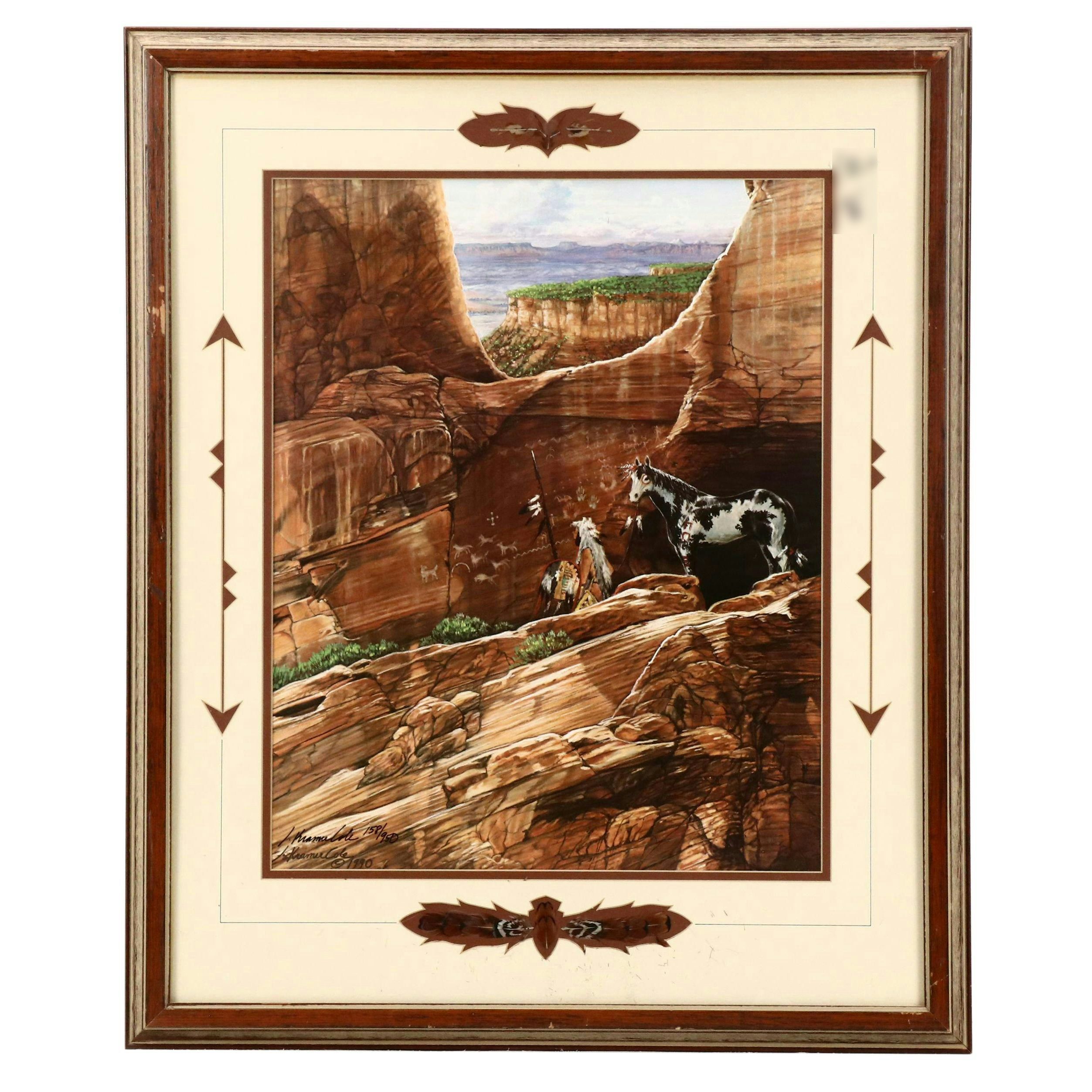 Julie Kramer Cole Offset Lithograph "Wolf Pack of the Ancients"