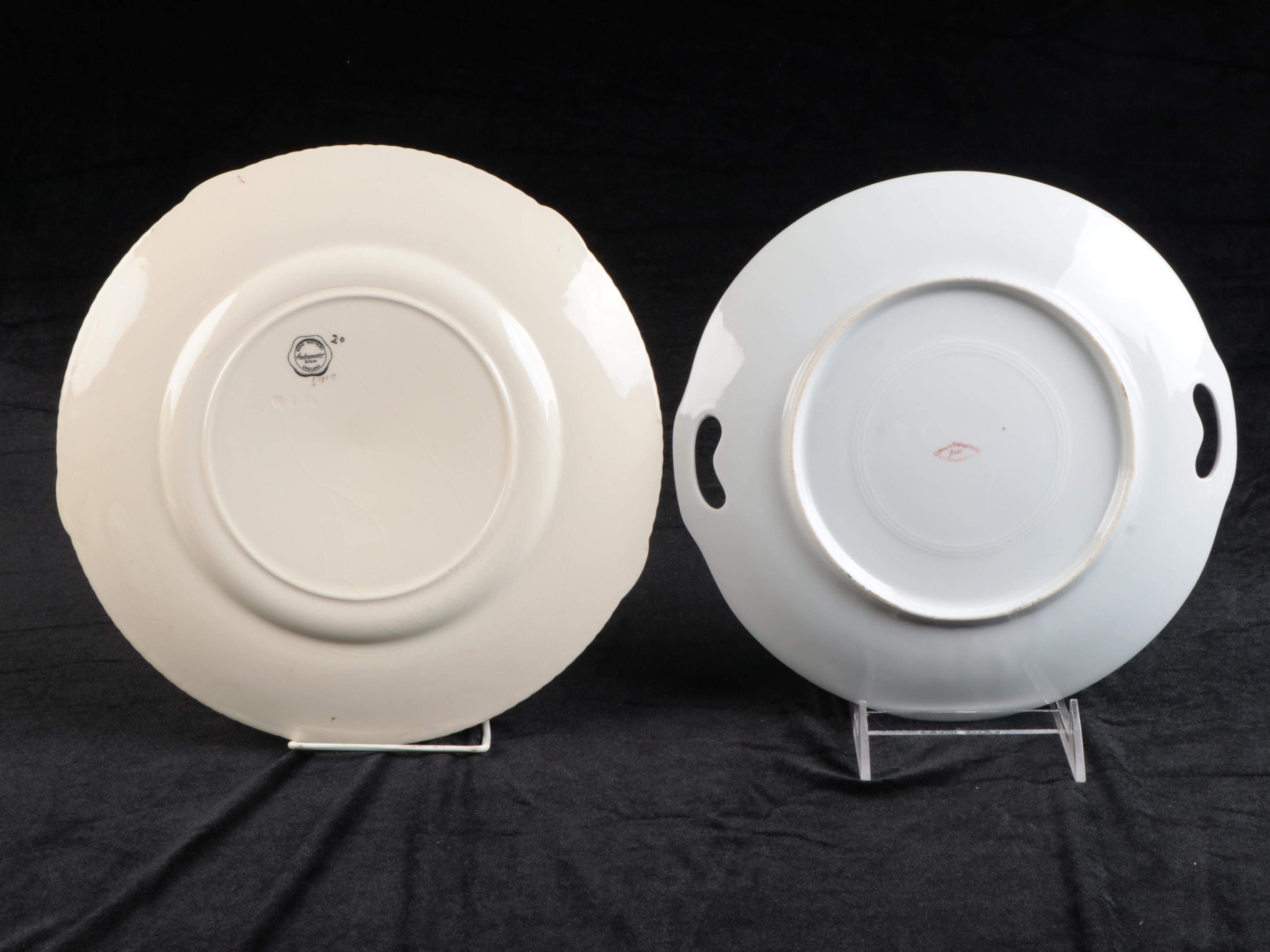 Cauldon with Other English and Prussian Porcelain Plates