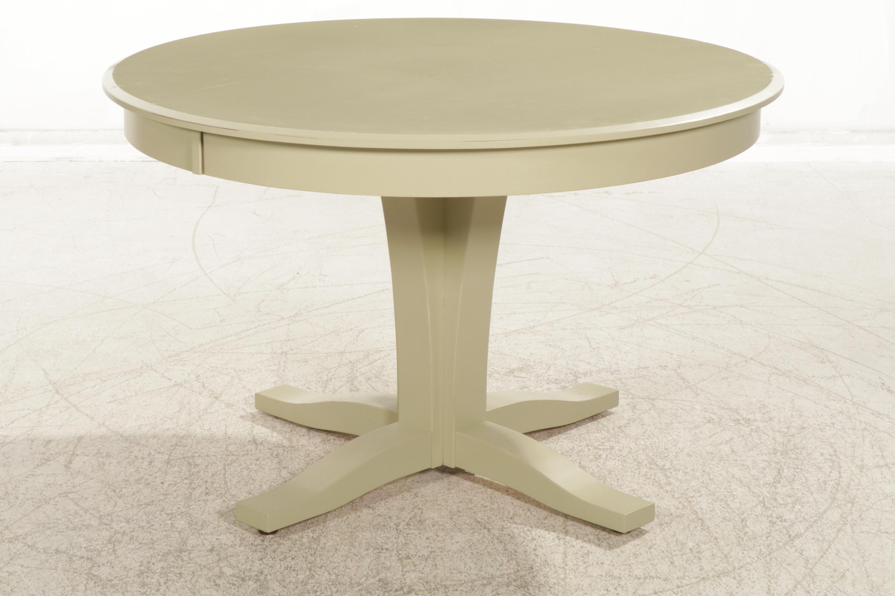 Canadel Painted Maple Pedestal Dining Table with Four  Chairs