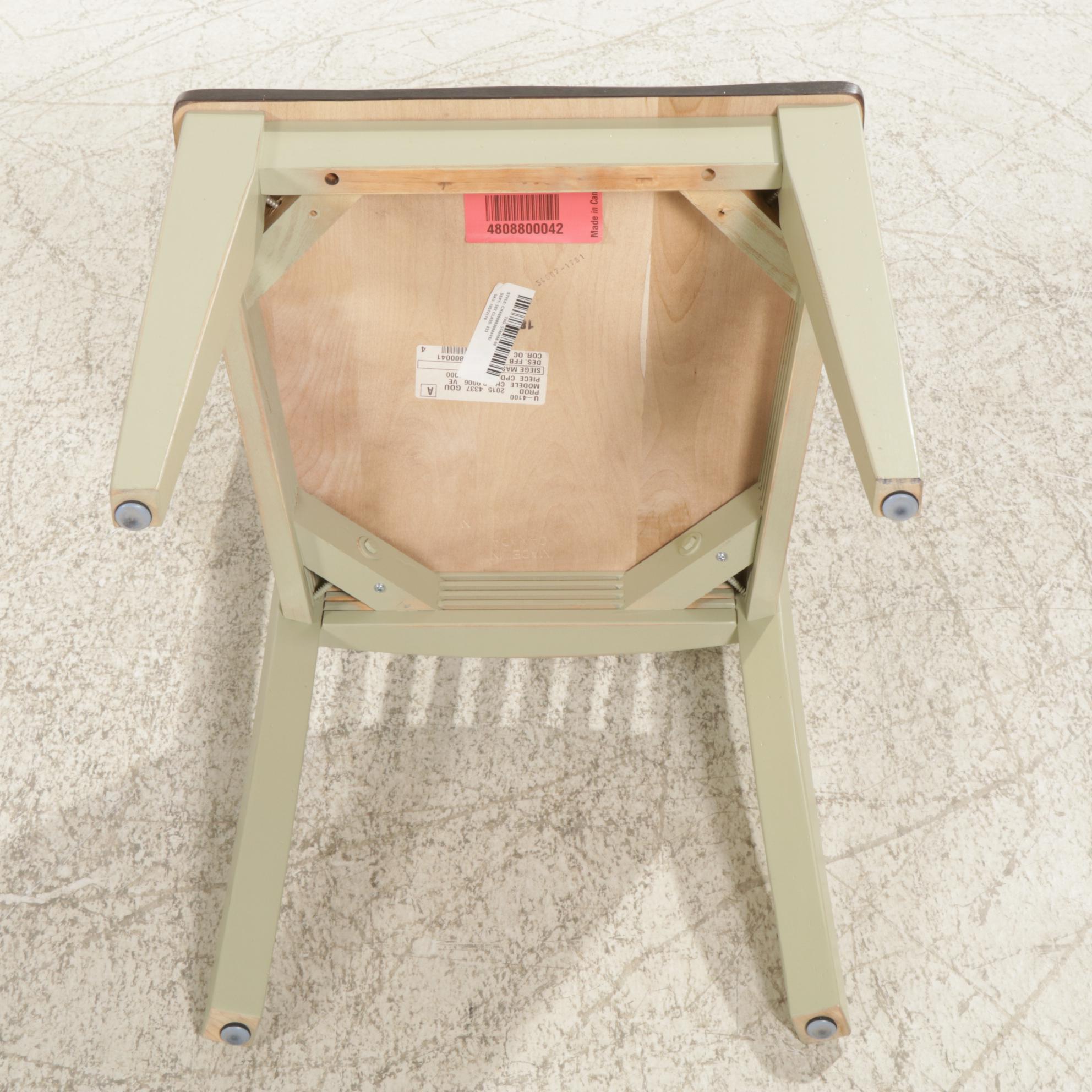 Canadel Painted Maple Pedestal Dining Table with Four  Chairs