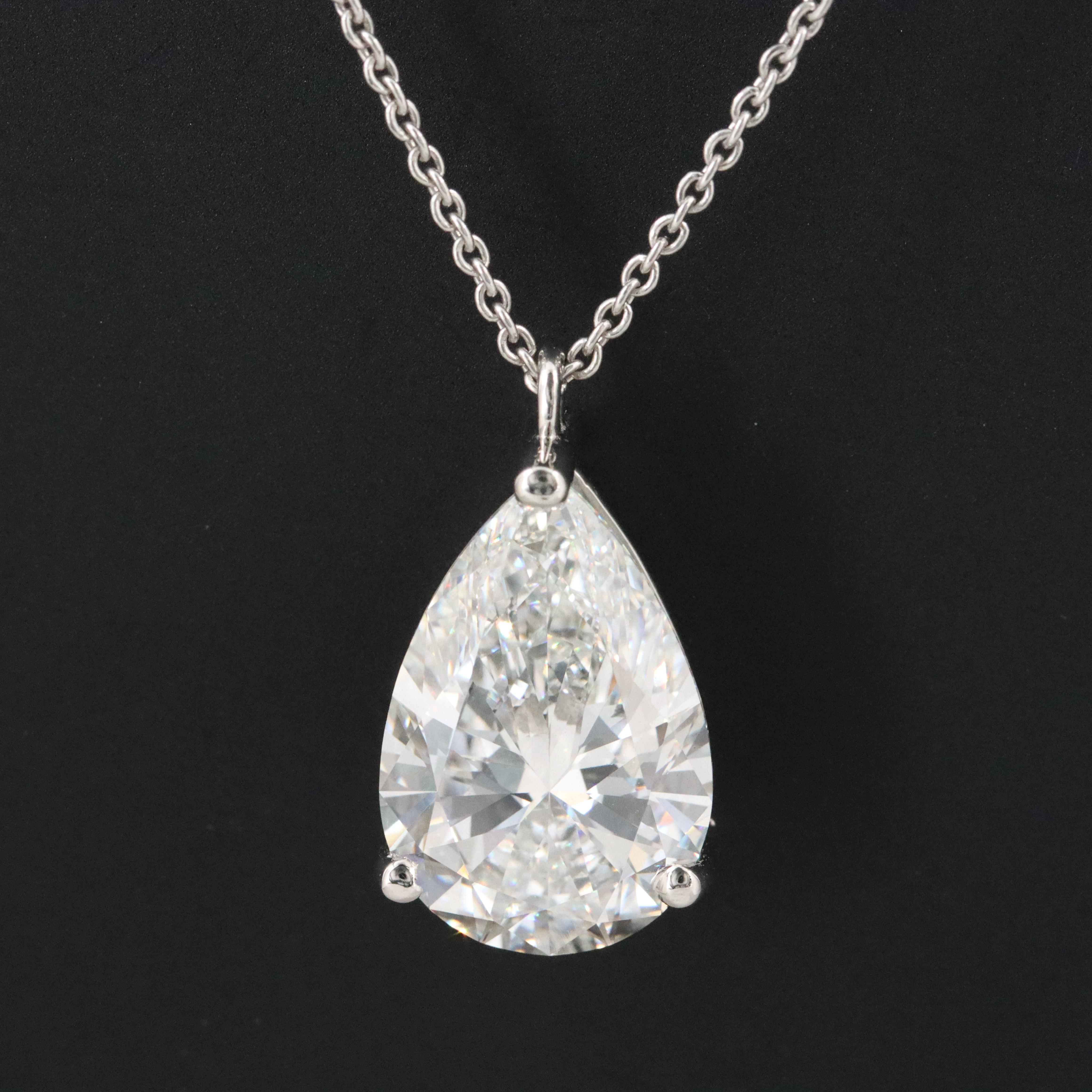 Platinum 5.01 CT Lab Grown Diamond Solitaire Necklace with IGI Report