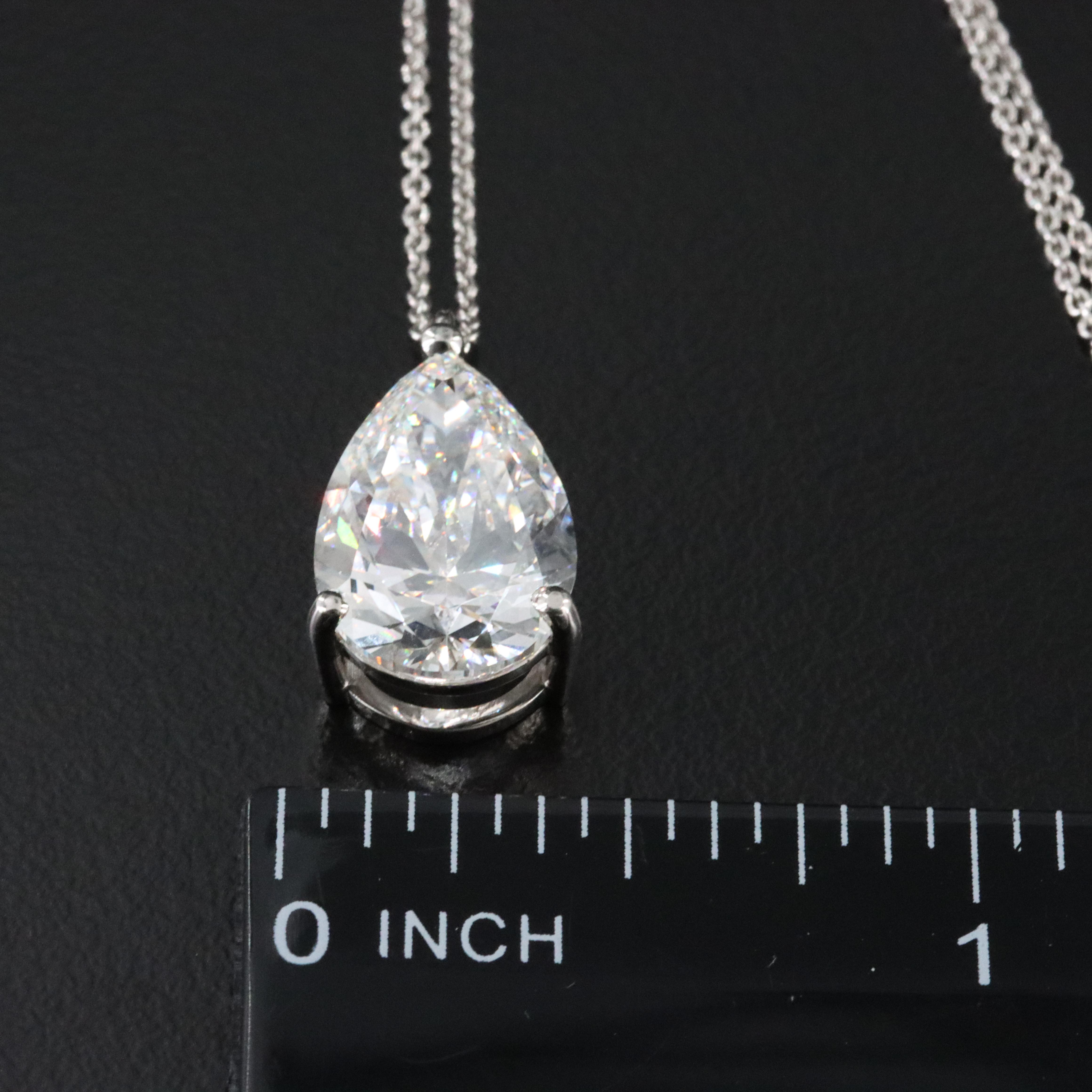 Platinum 5.01 CT Lab Grown Diamond Solitaire Necklace with IGI Report