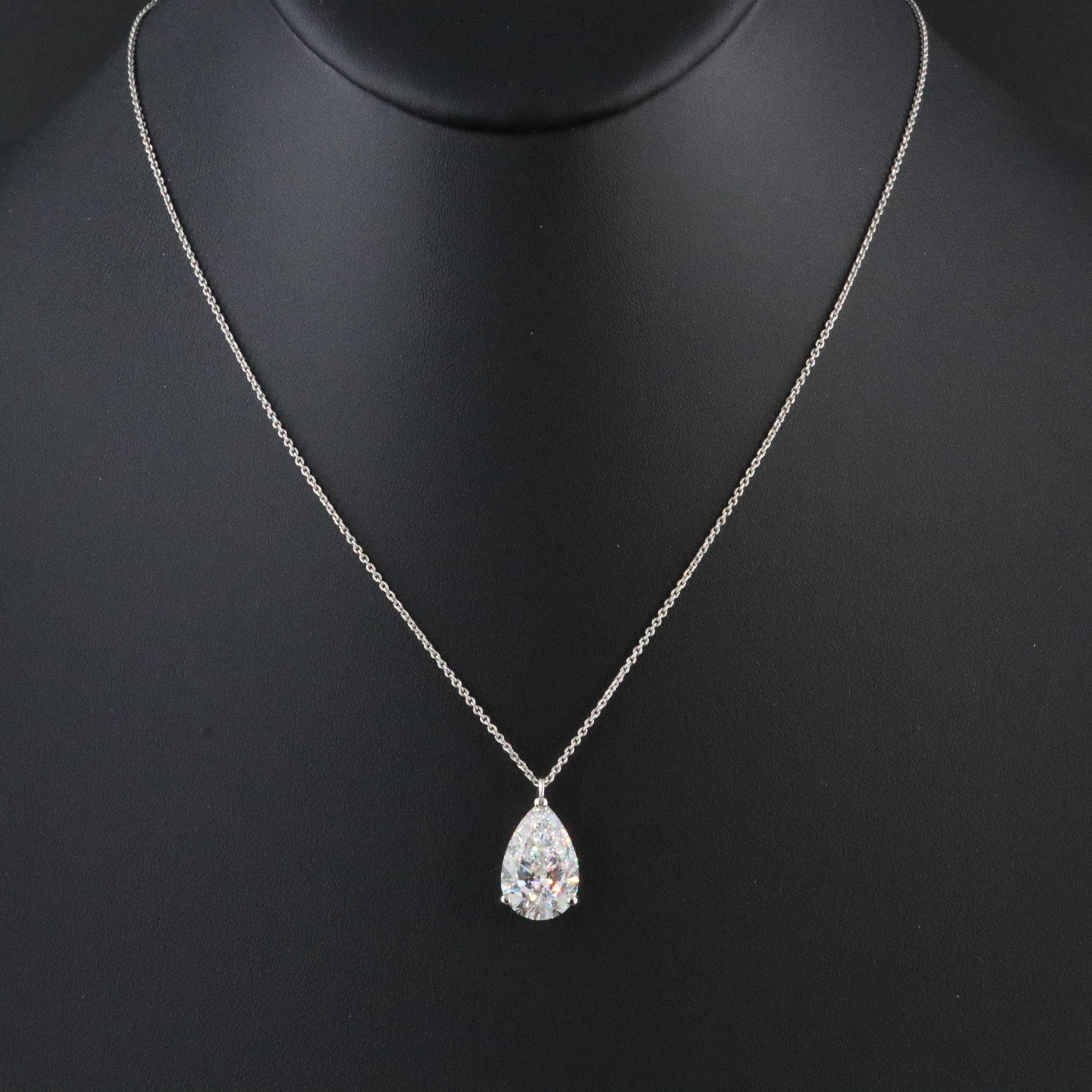 Platinum 5.01 CT Lab Grown Diamond Solitaire Necklace with IGI Report