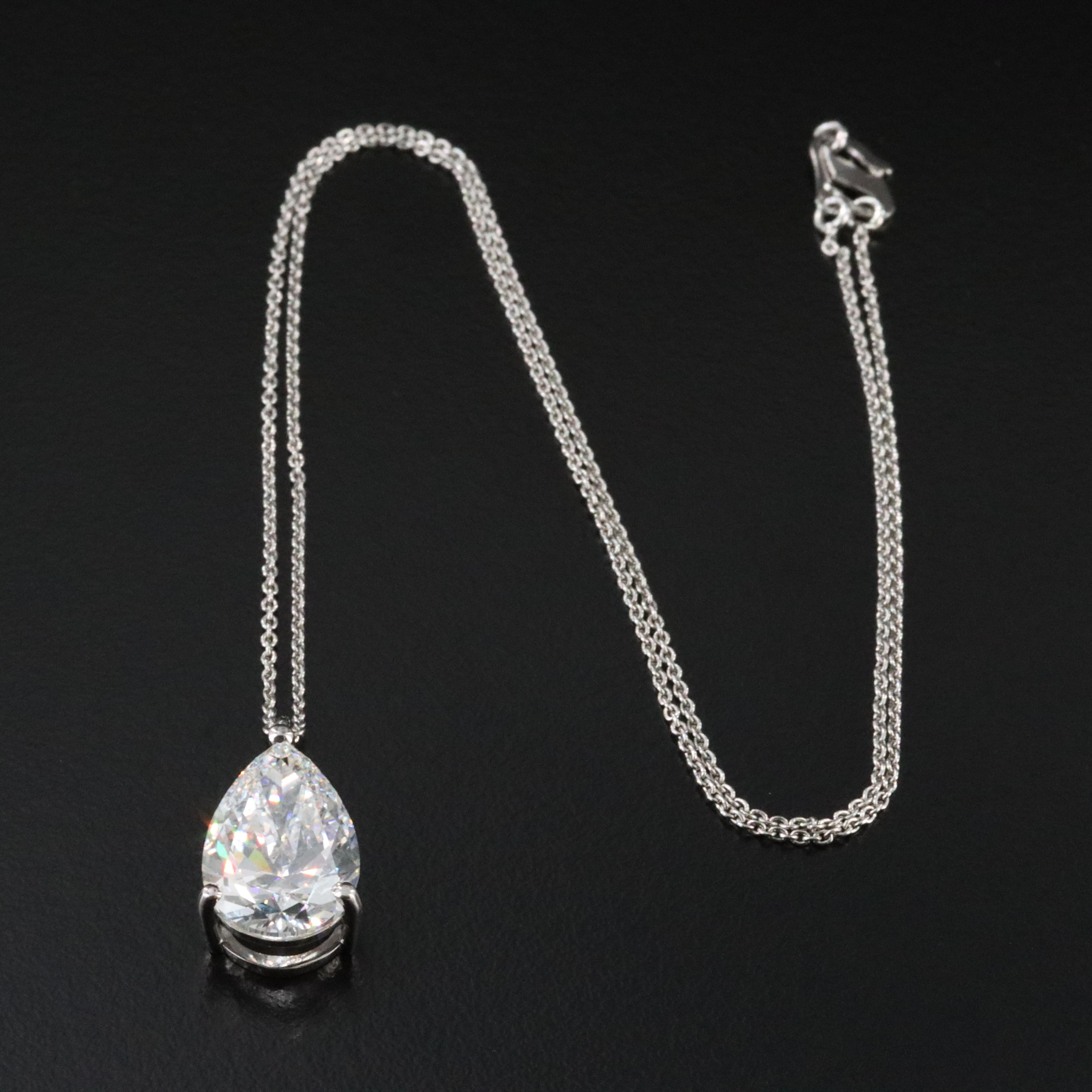 Platinum 5.01 CT Lab Grown Diamond Solitaire Necklace with IGI Report