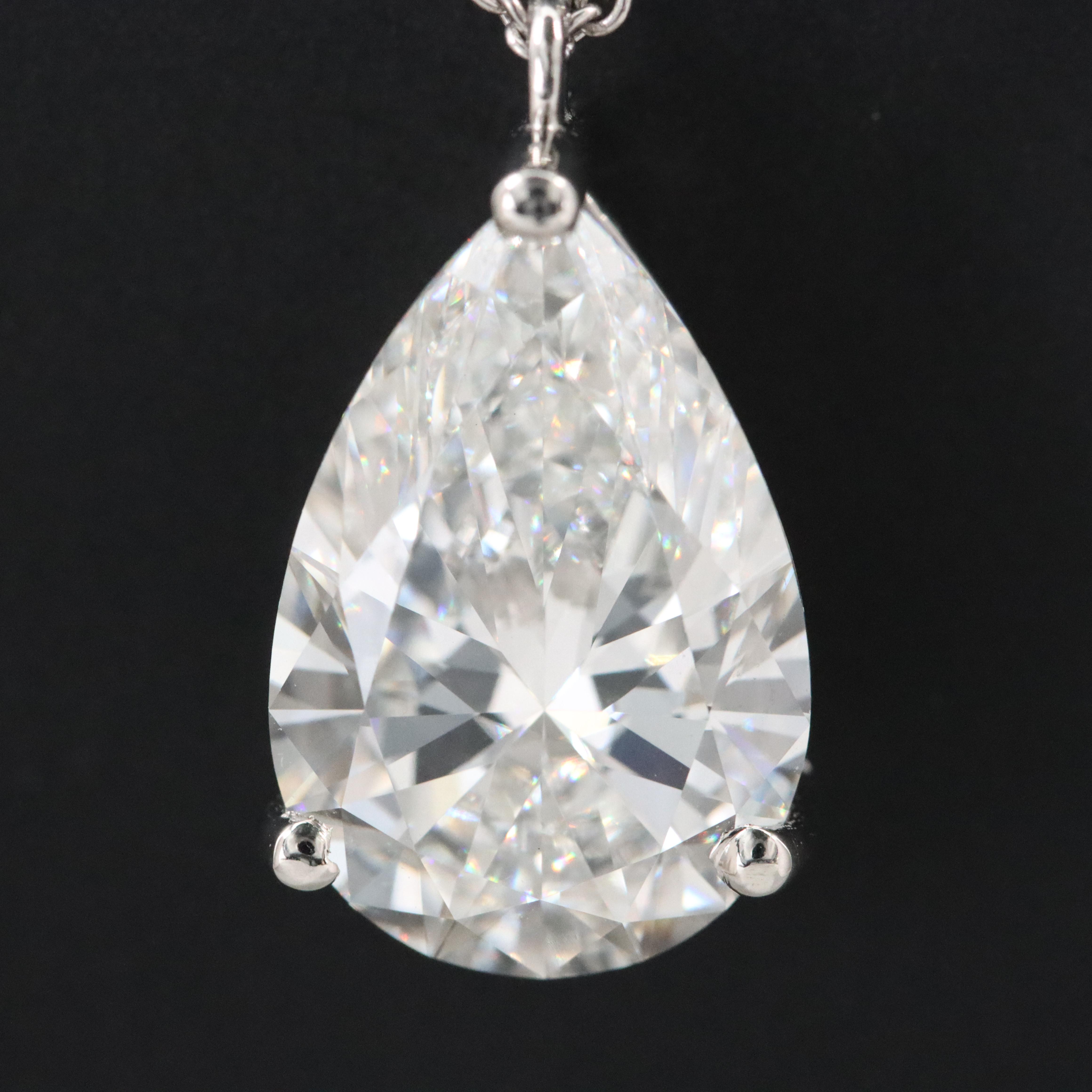 Platinum 5.01 CT Lab Grown Diamond Solitaire Necklace with IGI Report