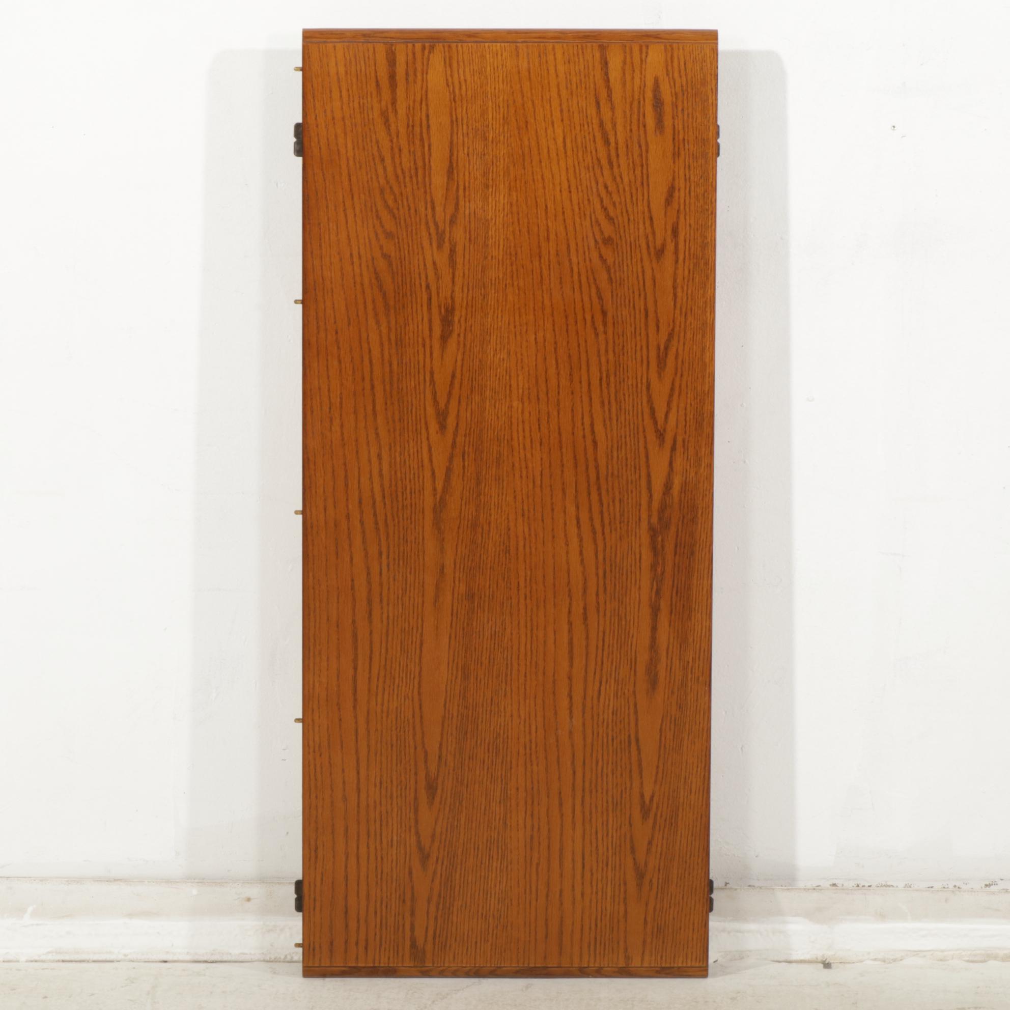 Oak Pedestal Dining Table and Four Arrow Back Chairs