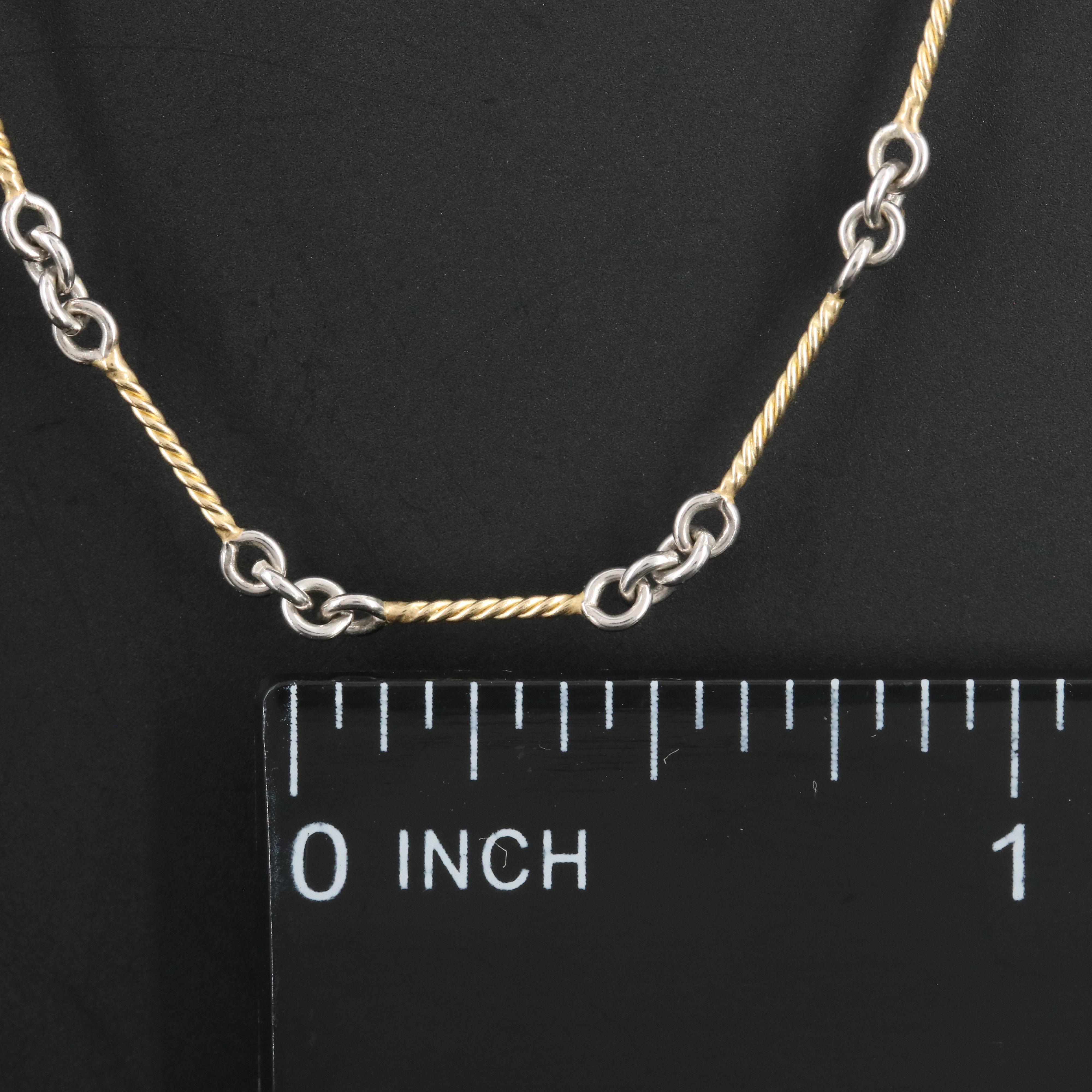 14K Two Tone Fancy Link Necklace