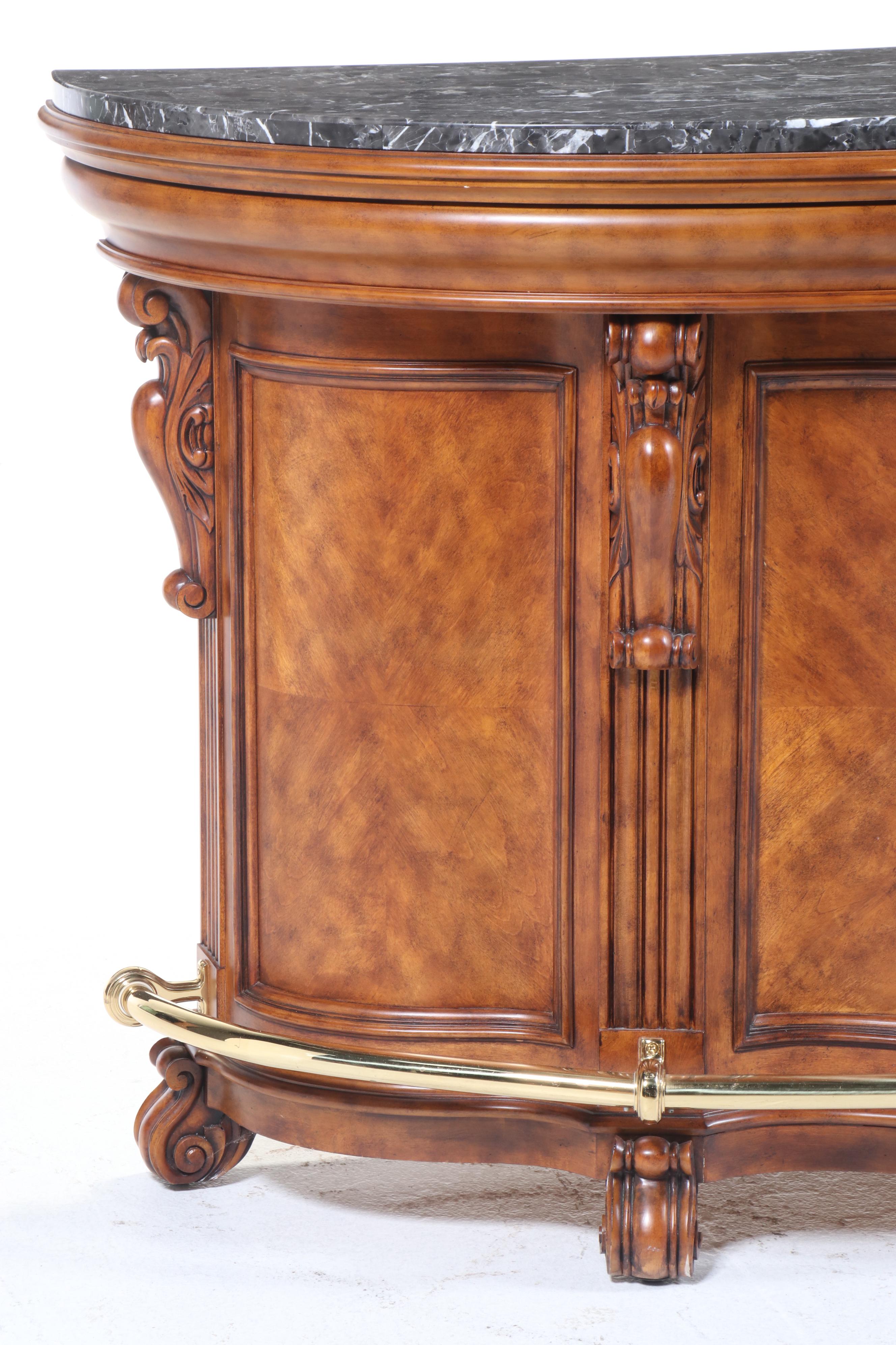 Pulaski Furniture "Edwardian" Marble Top Wood Bar Cabinet