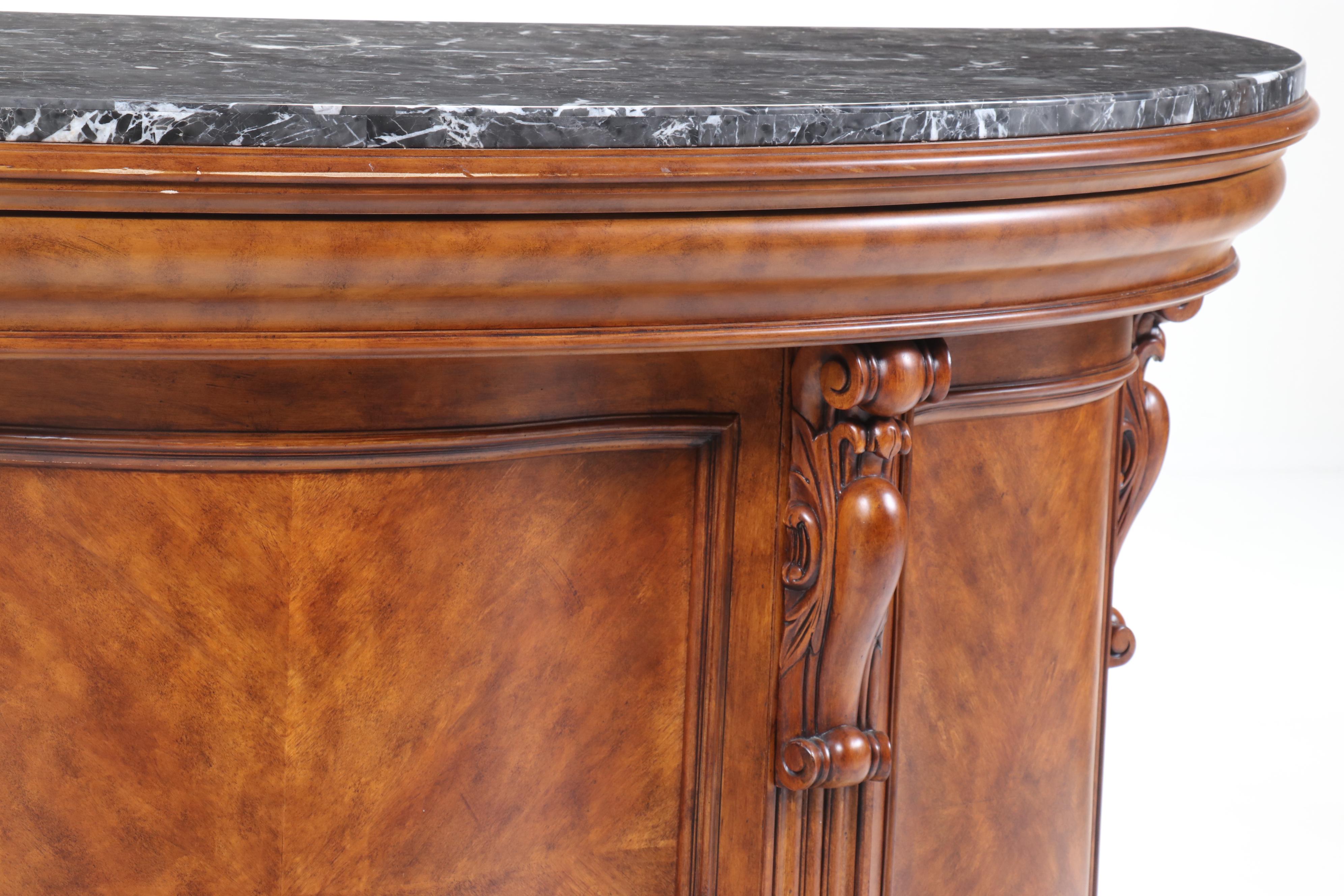 Pulaski Furniture "Edwardian" Marble Top Wood Bar Cabinet