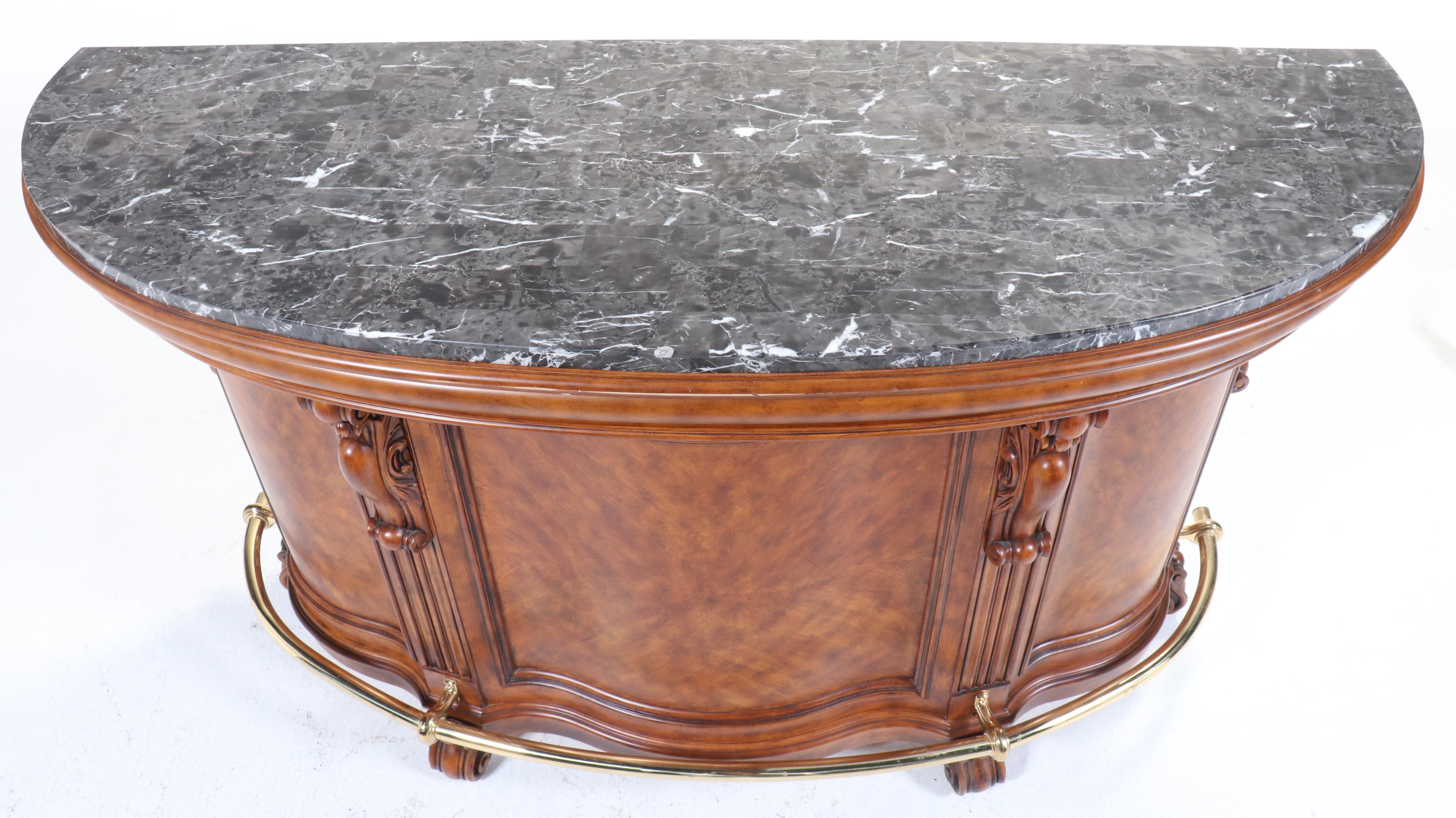 Pulaski Furniture "Edwardian" Marble Top Wood Bar Cabinet