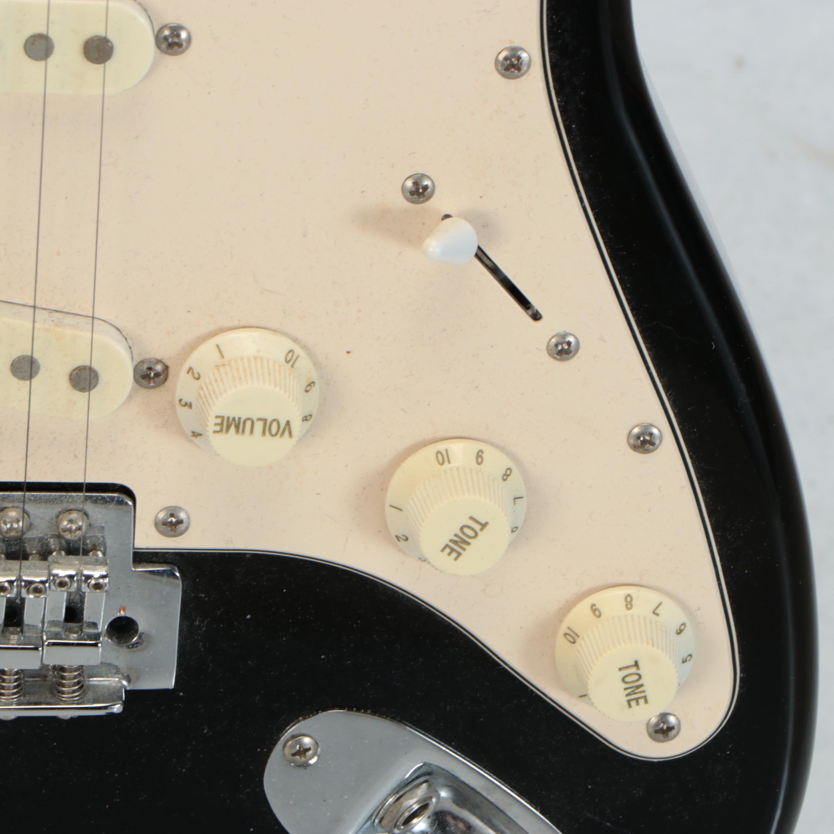 Aria Ariana Strat Style Double Cutaway Black Electric Guitar & Stand