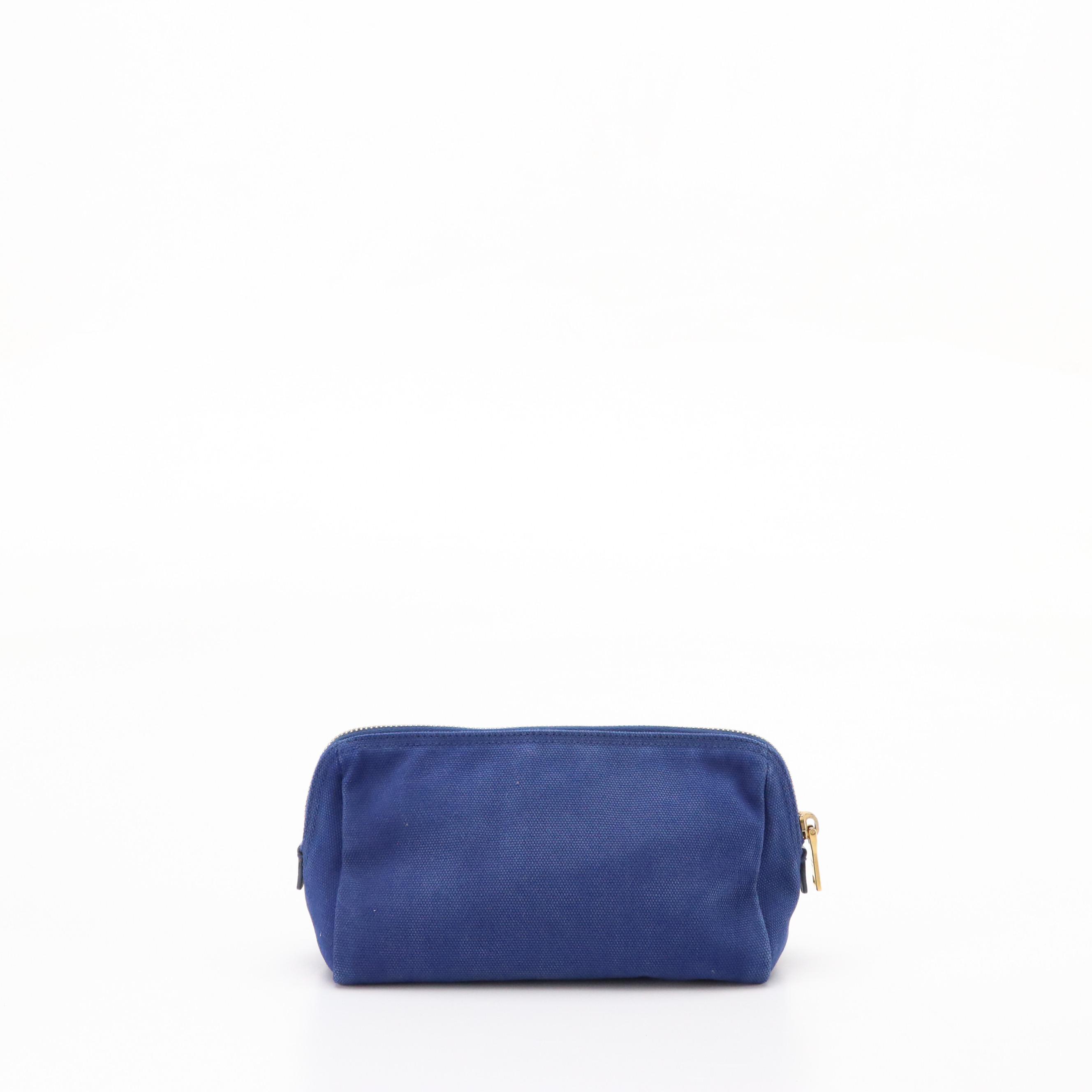 Prada Travel Zip Pouch in Royal Blue Canvas