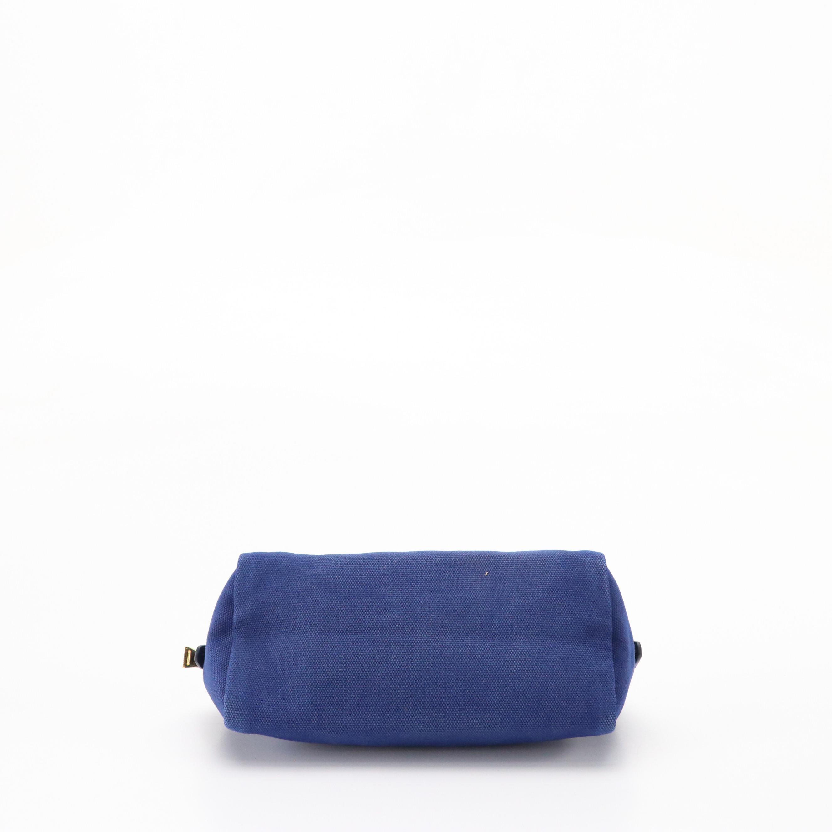Prada Travel Zip Pouch in Royal Blue Canvas