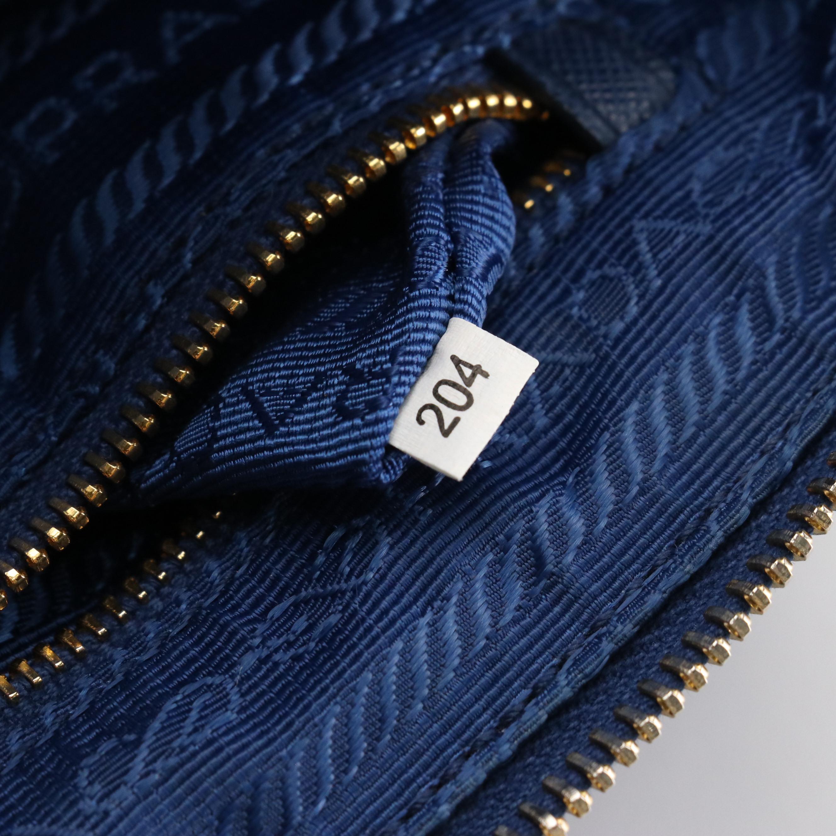 Prada Travel Zip Pouch in Royal Blue Canvas