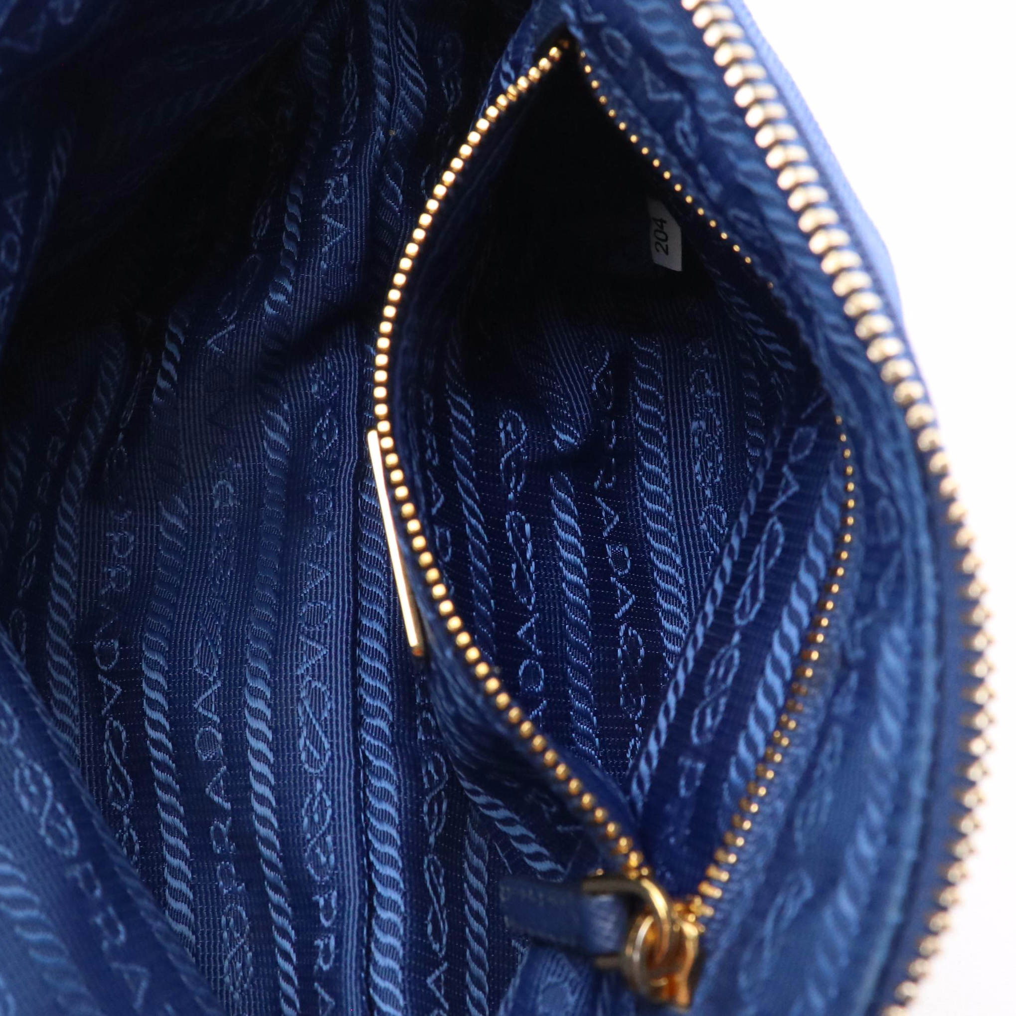 Prada Travel Zip Pouch in Royal Blue Canvas