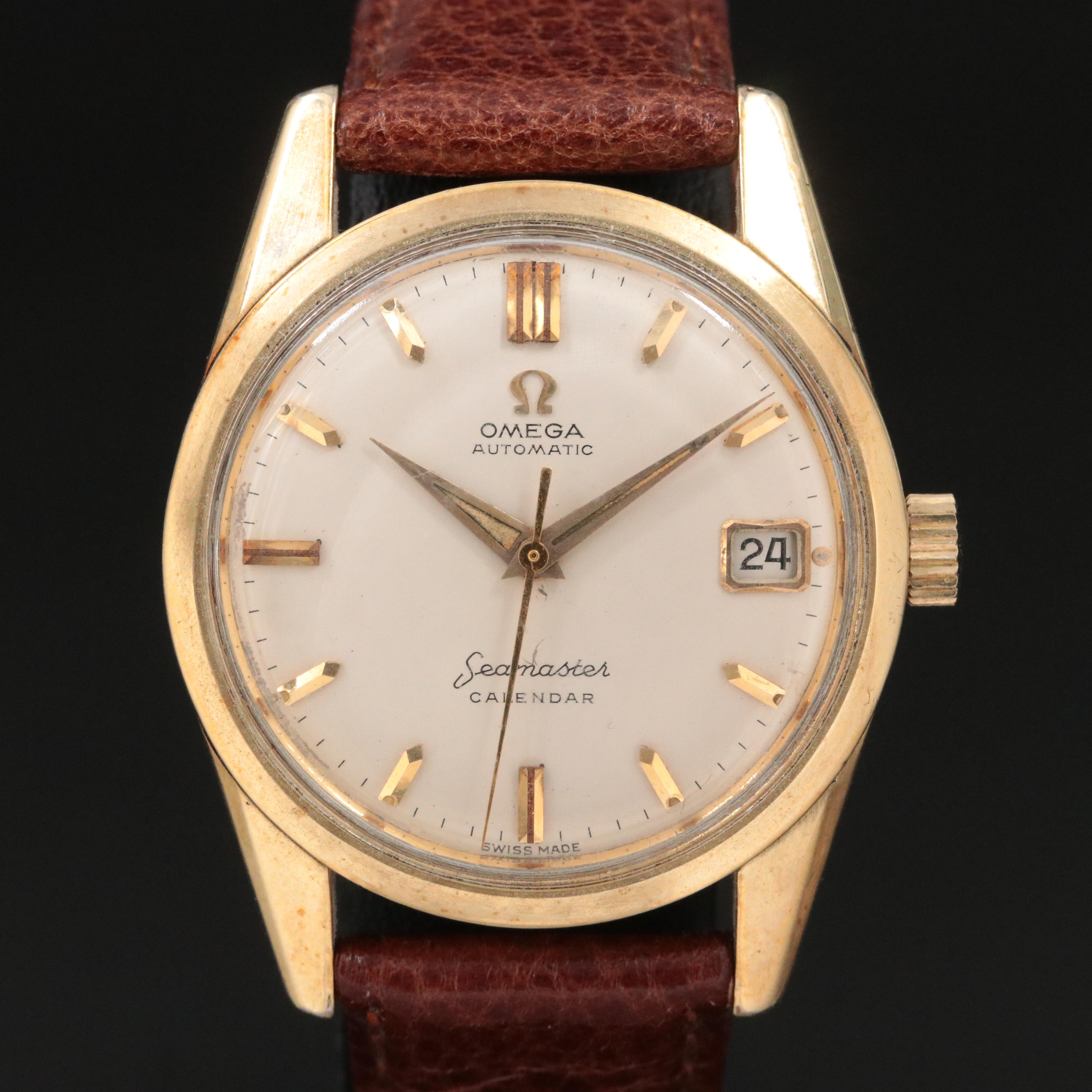 1960 Omega Seamaster Calendar Gold Shell Watch
