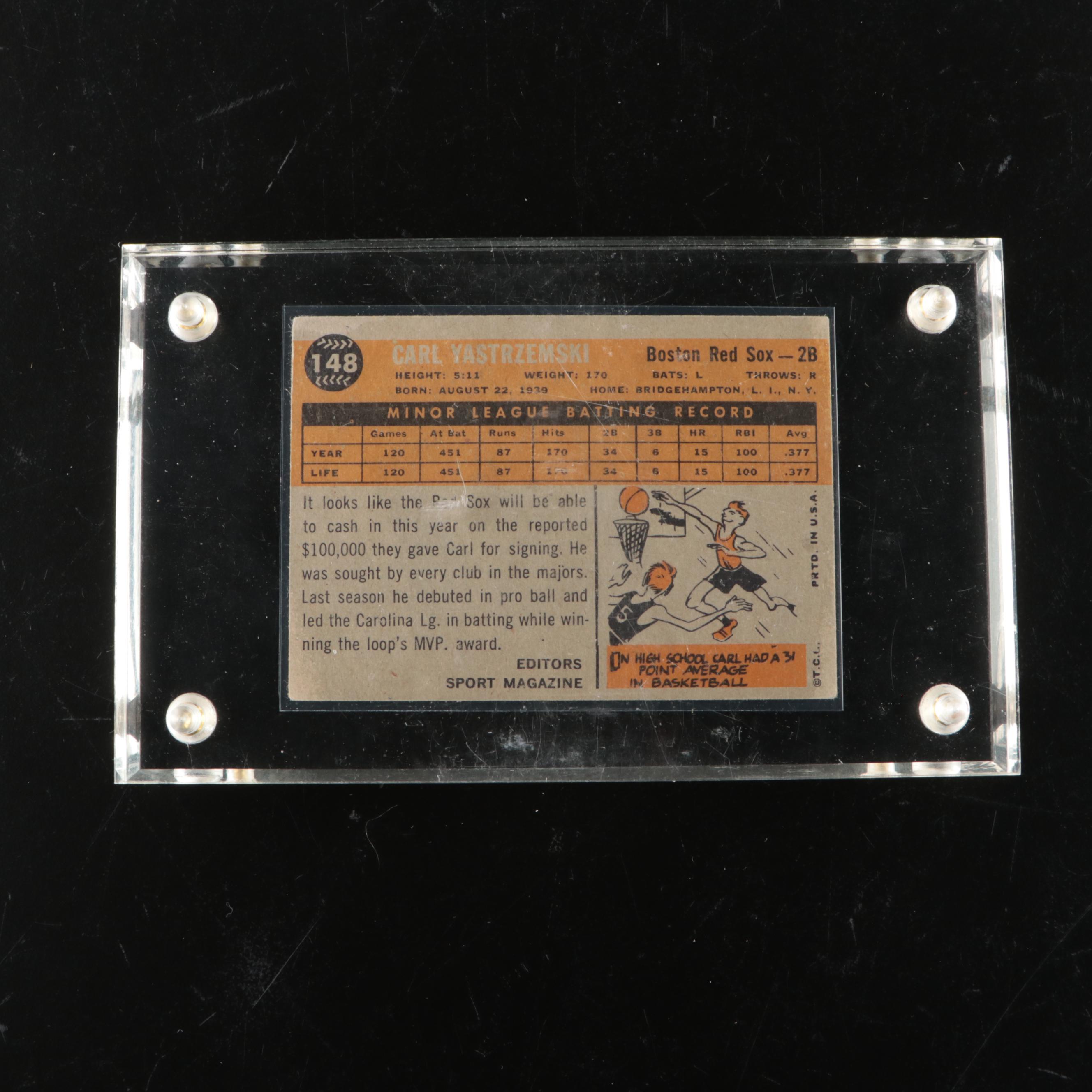 1960 Topps Carl Yastrzemski Boston Red Sox Rookie Baseball Card