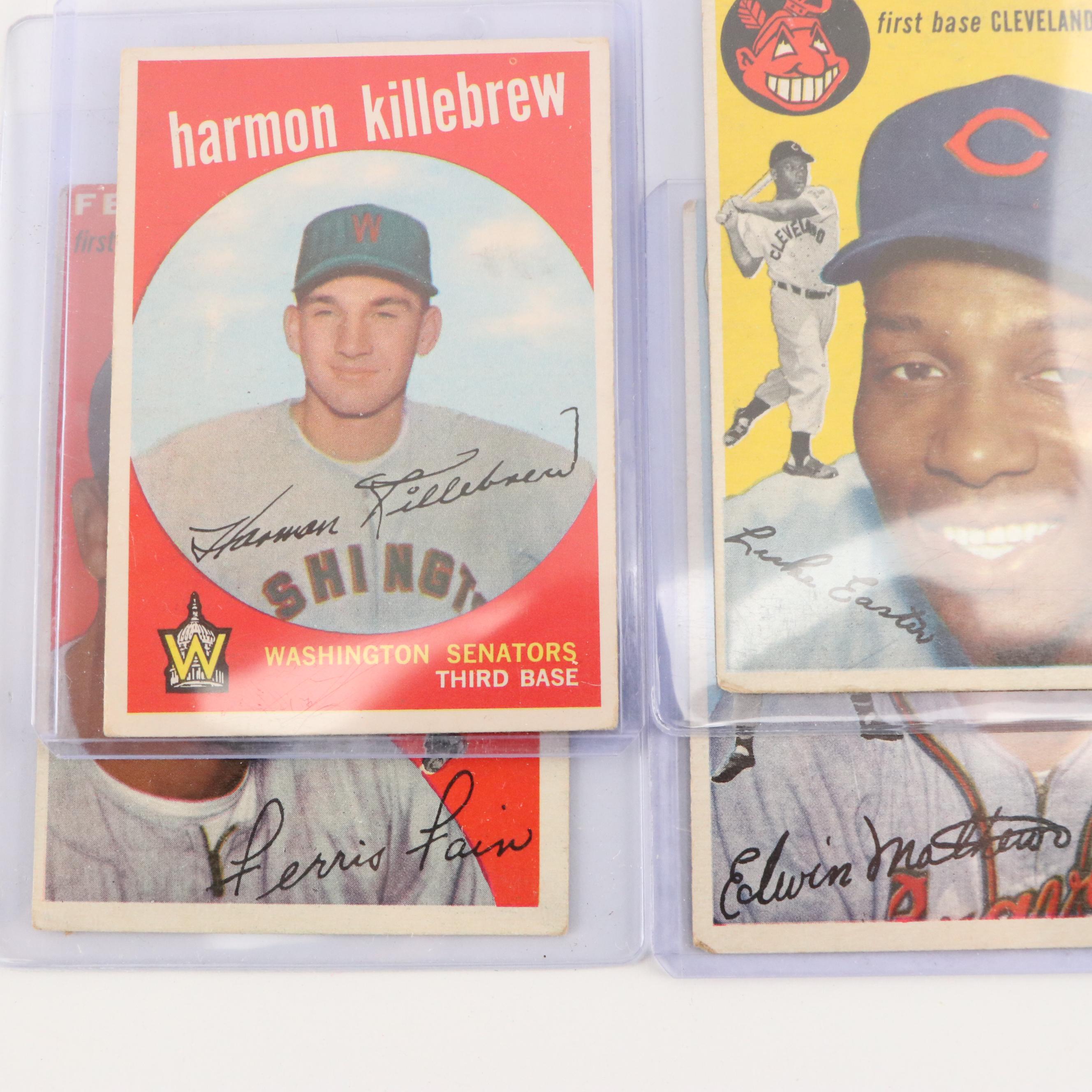 Topps Baseball Cards Featuring Harmon Killebrew, Nellie Fox, and More, 1950s