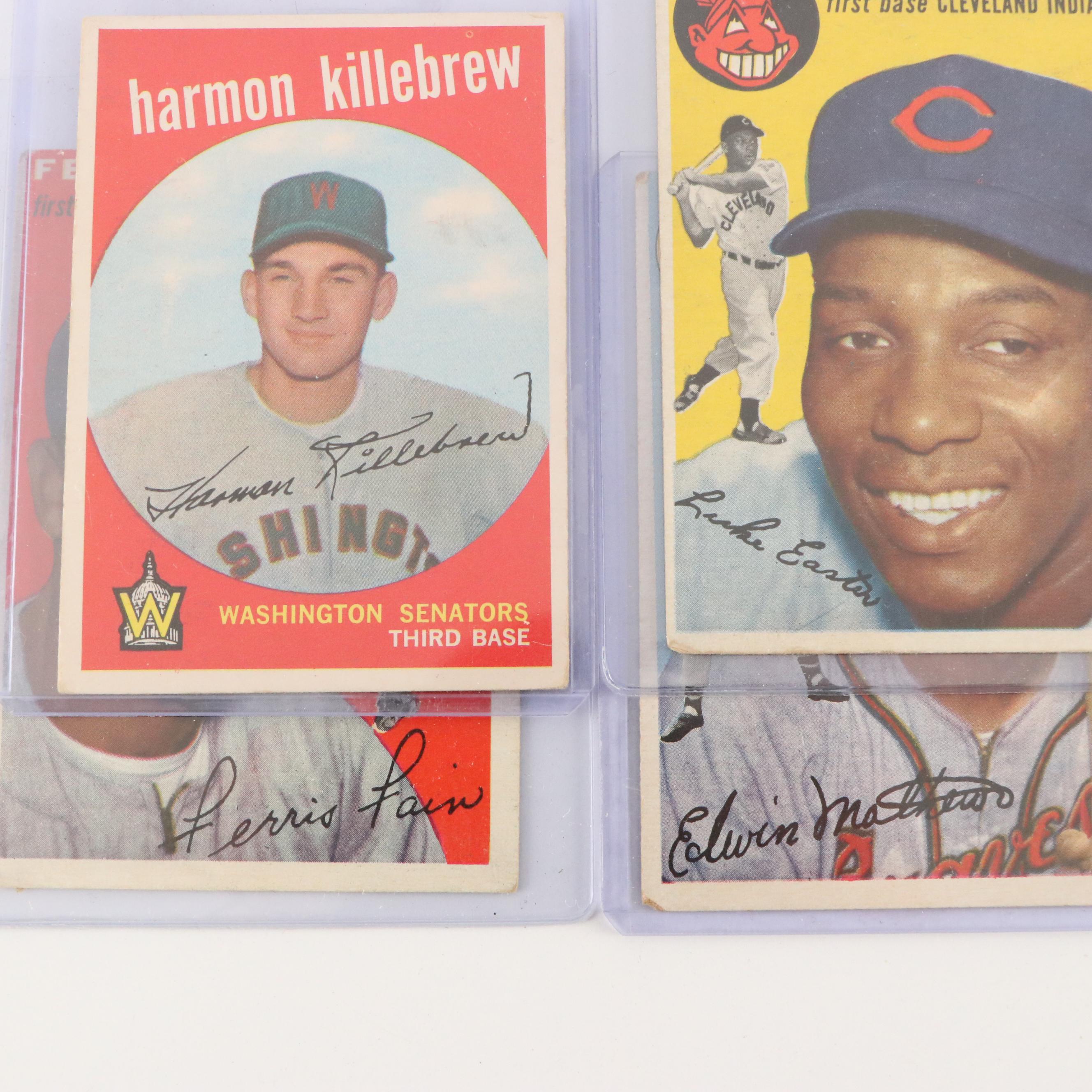 Topps Baseball Cards Featuring Harmon Killebrew, Nellie Fox, and More, 1950s