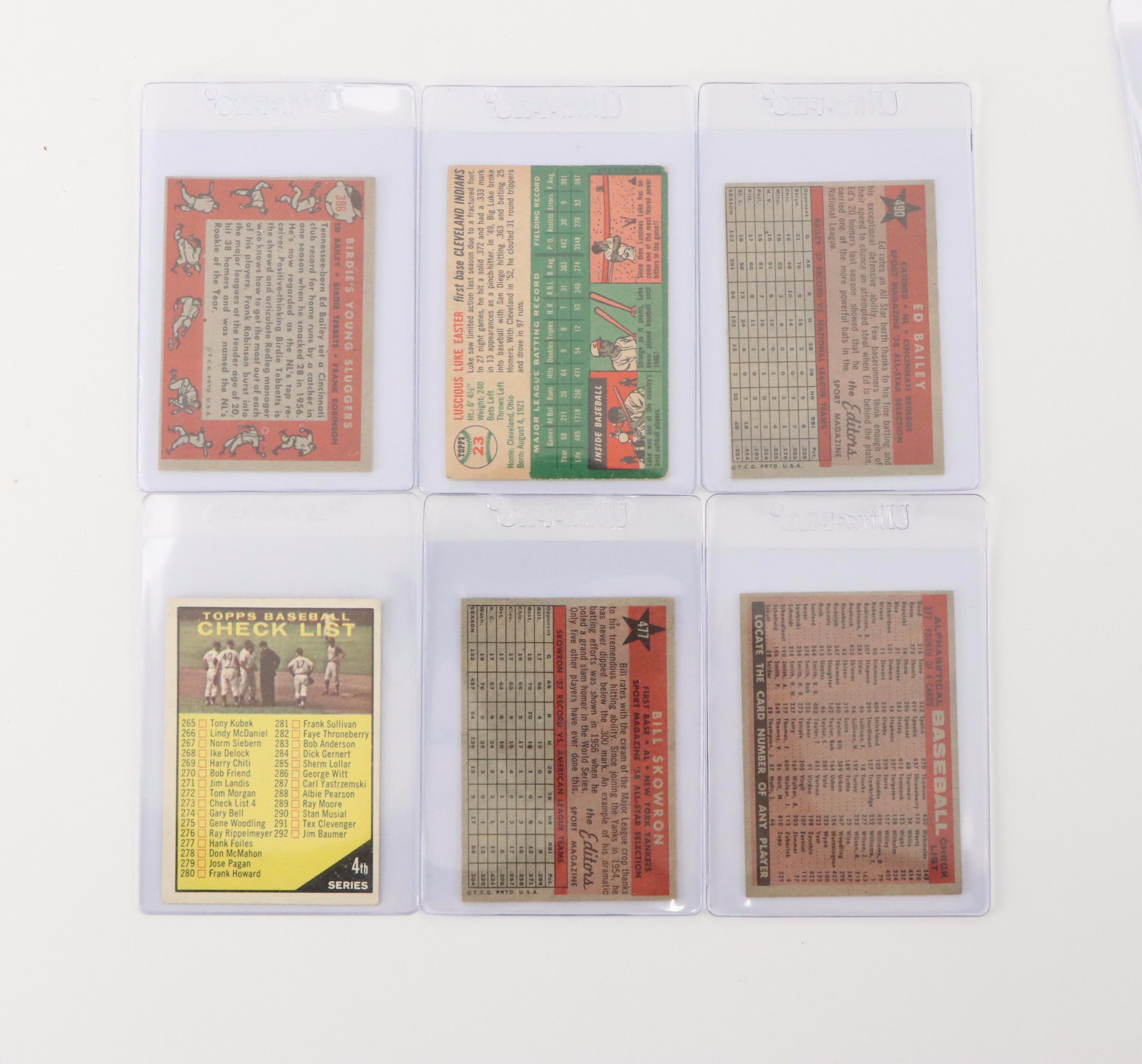 Topps Baseball Cards Featuring Harmon Killebrew, Nellie Fox, and More, 1950s