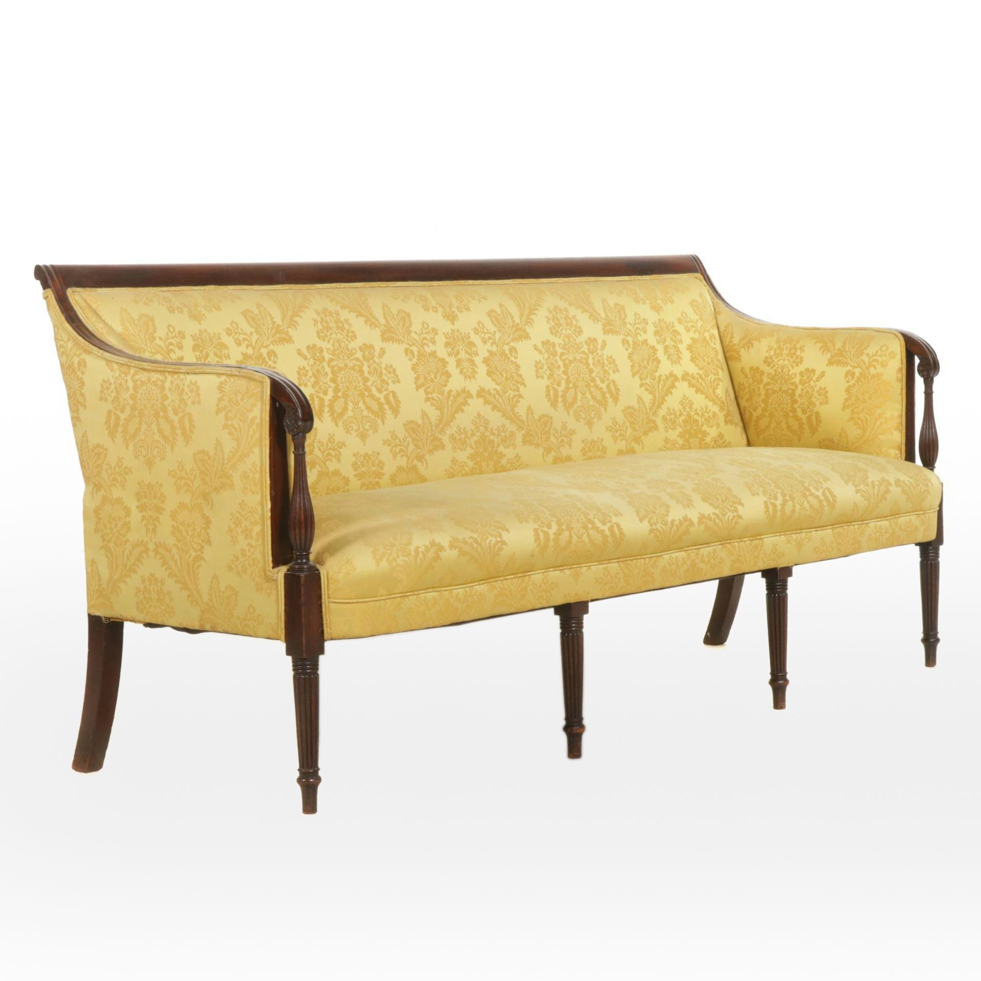 Sheraton Style Mahogany Sofa, Late 19th to Early 20th Century