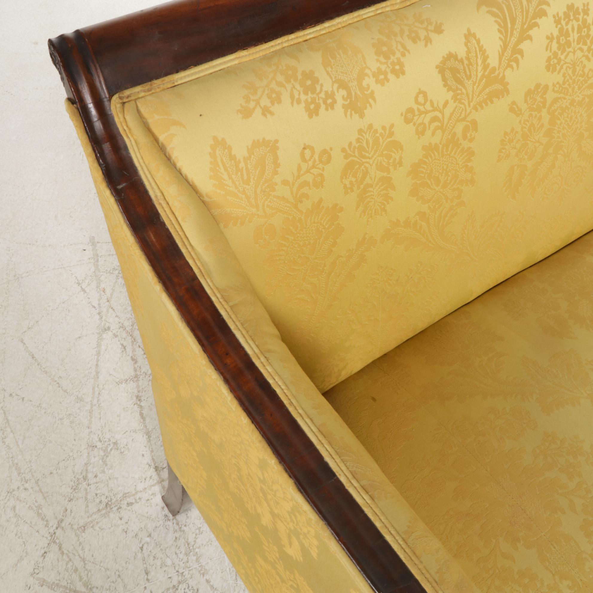 Sheraton Style Mahogany Sofa, Late 19th to Early 20th Century