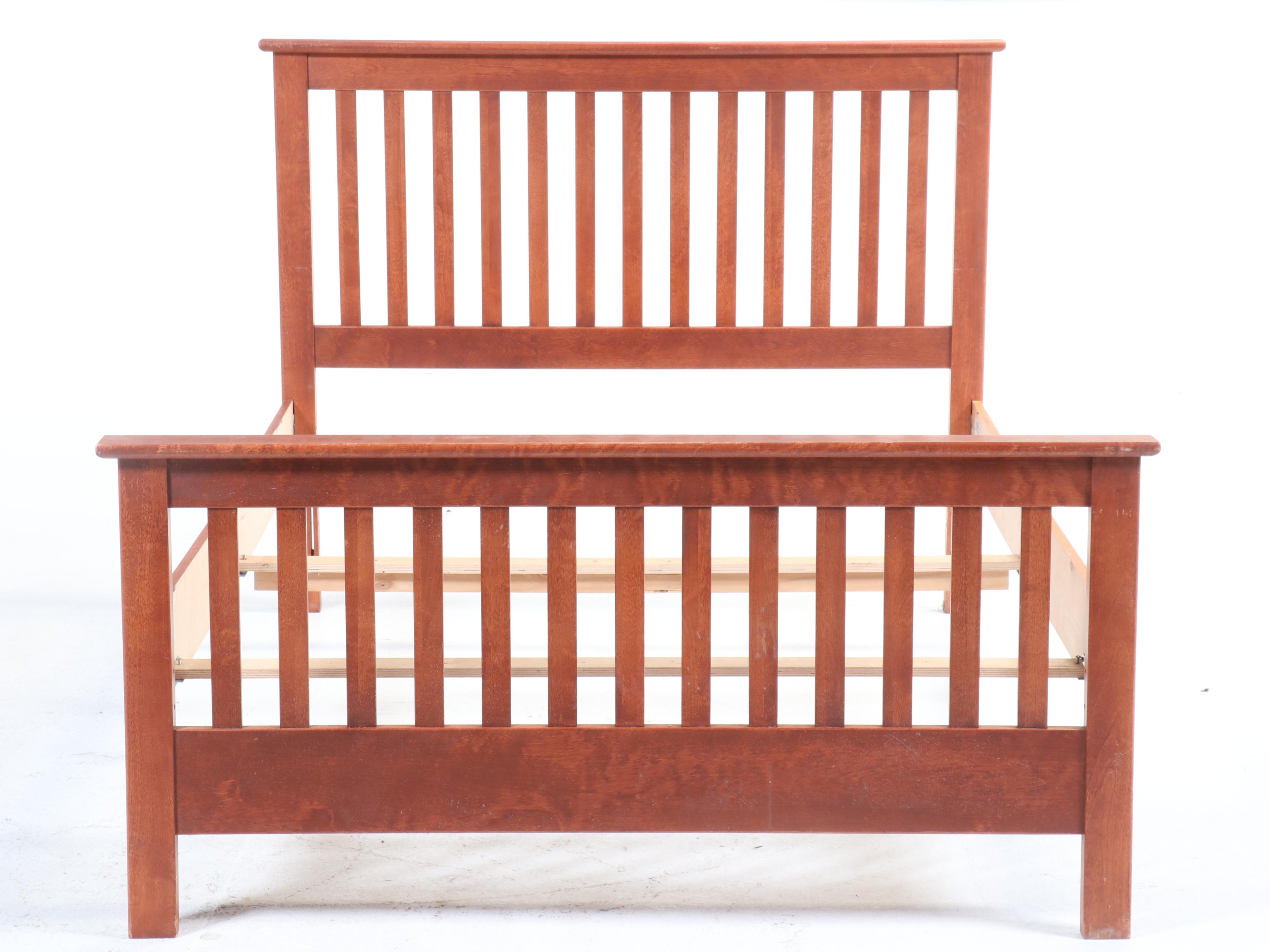 AP Industries Mission Style Cherry Finished Full Size Bed Frame