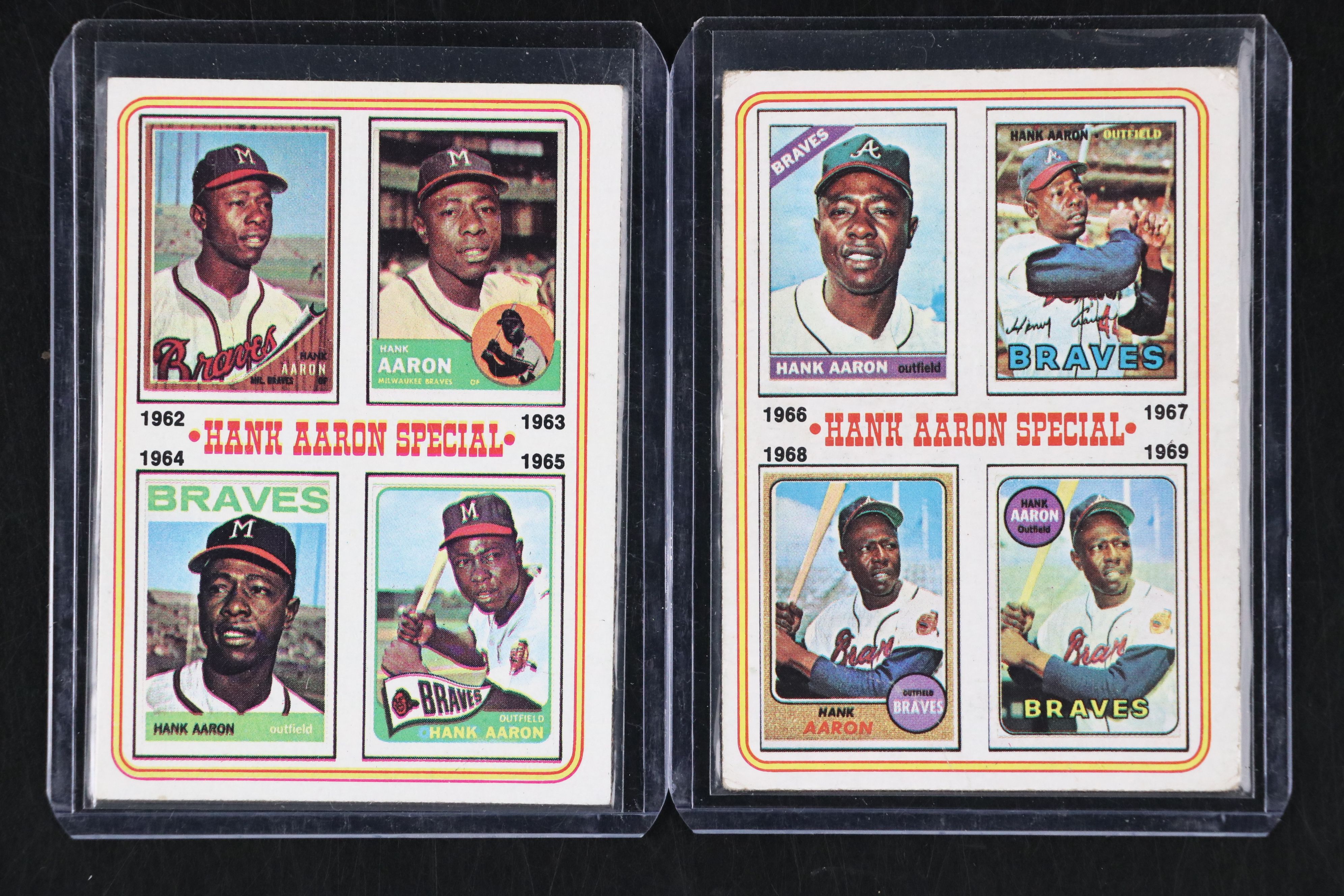 Hank Aaron Topps Baseball Cards Featuring 1957 Milwaukee Braves and More