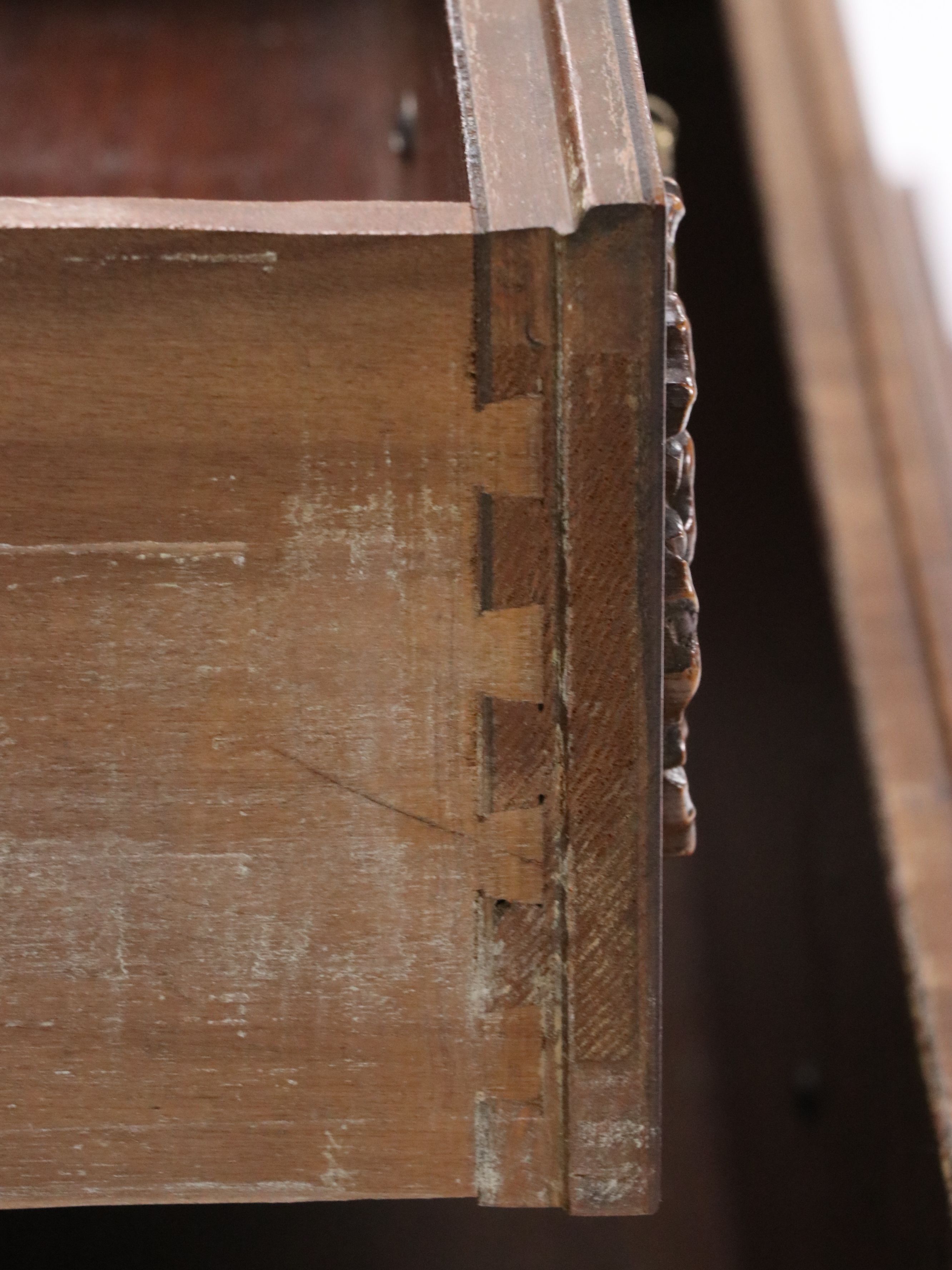 William and Mary Style Burl Wood Three-Drawer Chest