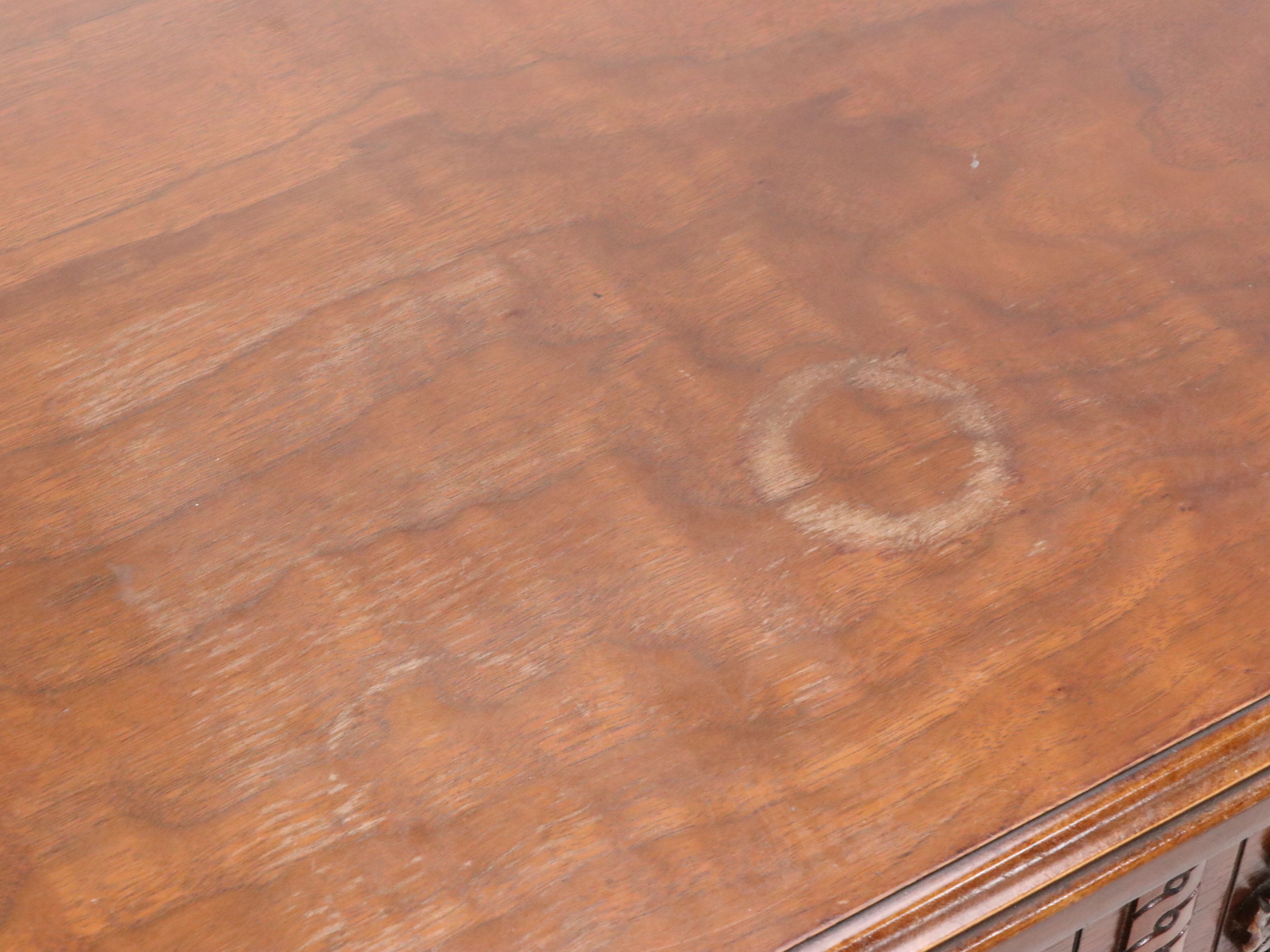 William and Mary Style Burl Wood Three-Drawer Chest