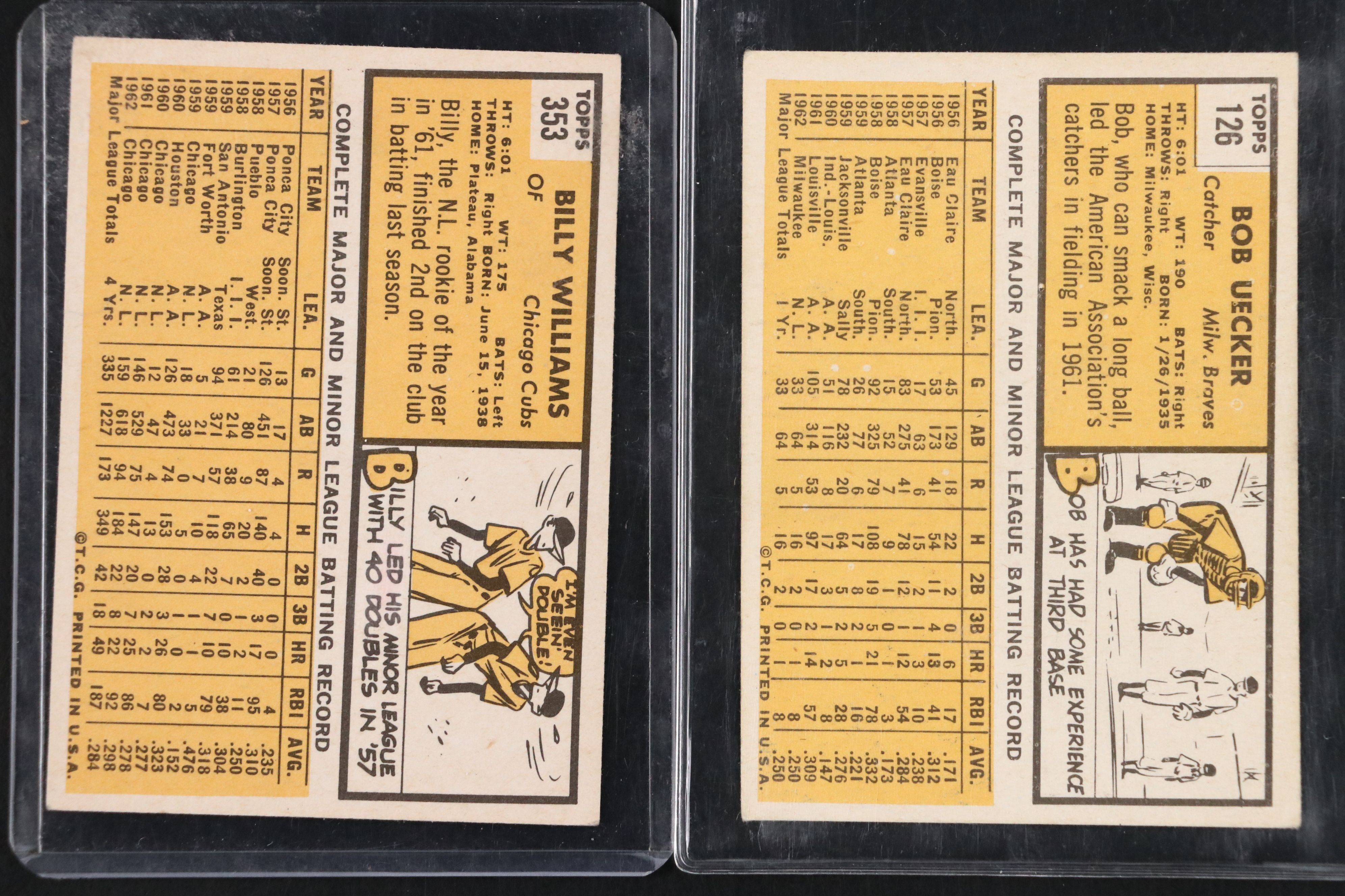 1963 Topps Baseball Cards Featuring Mickey Mantle, Sandy Koufax, and More