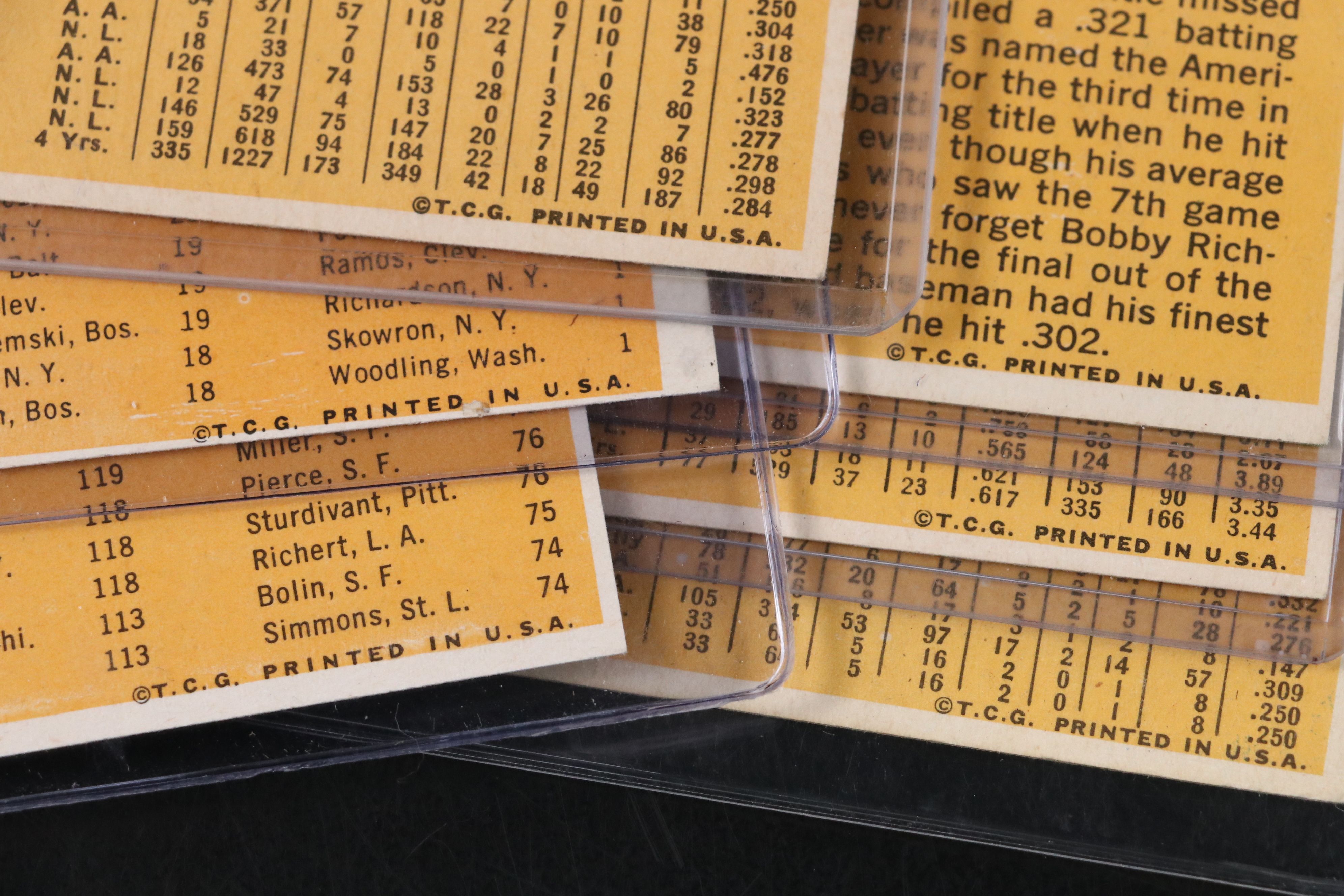 1963 Topps Baseball Cards Featuring Mickey Mantle, Sandy Koufax, and More