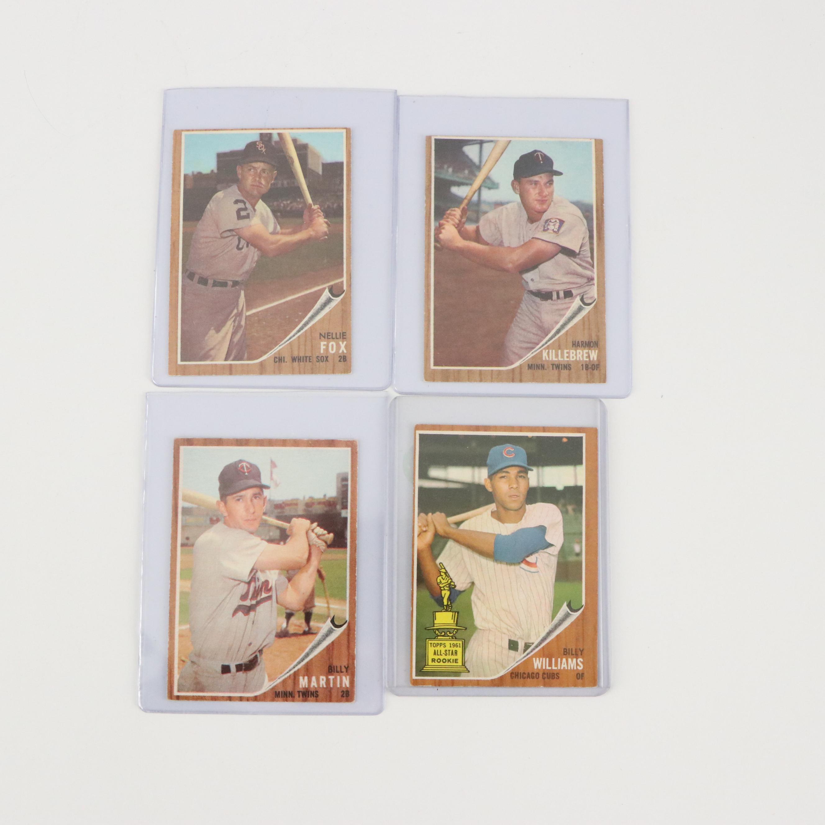 1962 Topps Baseball Cards Featuring Mickey Mantle, Frank Robinson, and More