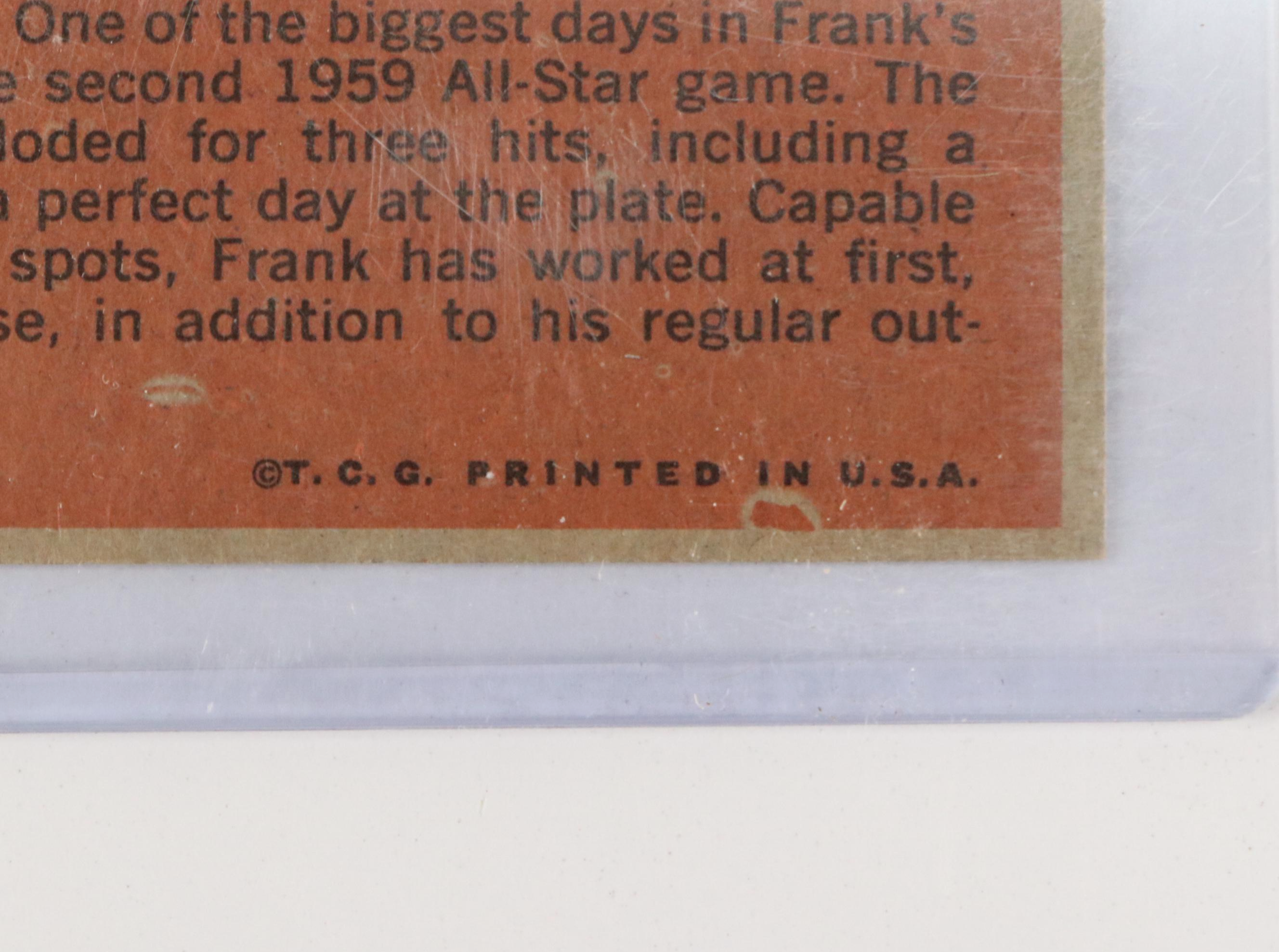 1962 Topps Baseball Cards Featuring Mickey Mantle, Frank Robinson, and More