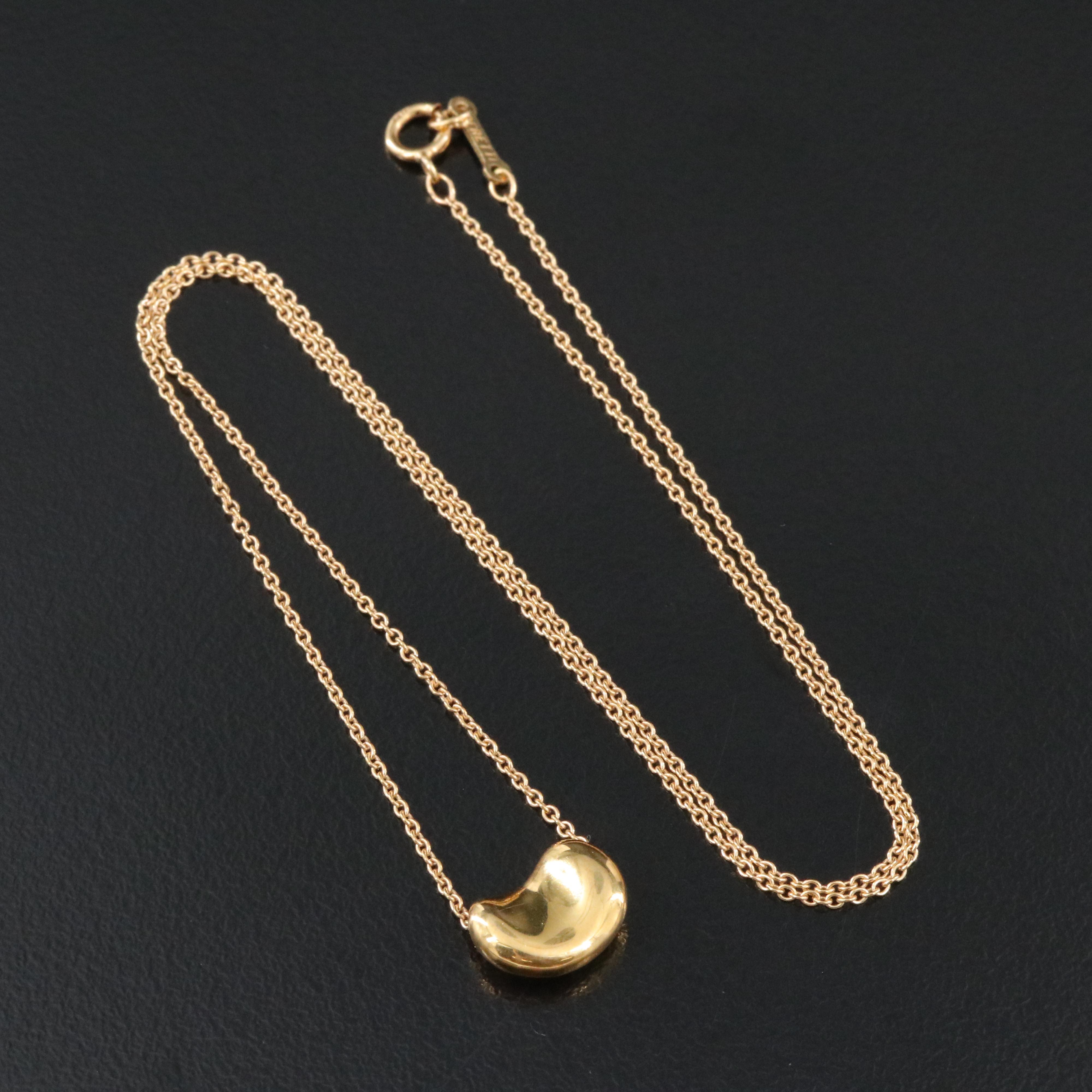 Elsa Peretti for Tiffany & Co. Bean Design 18K Necklace