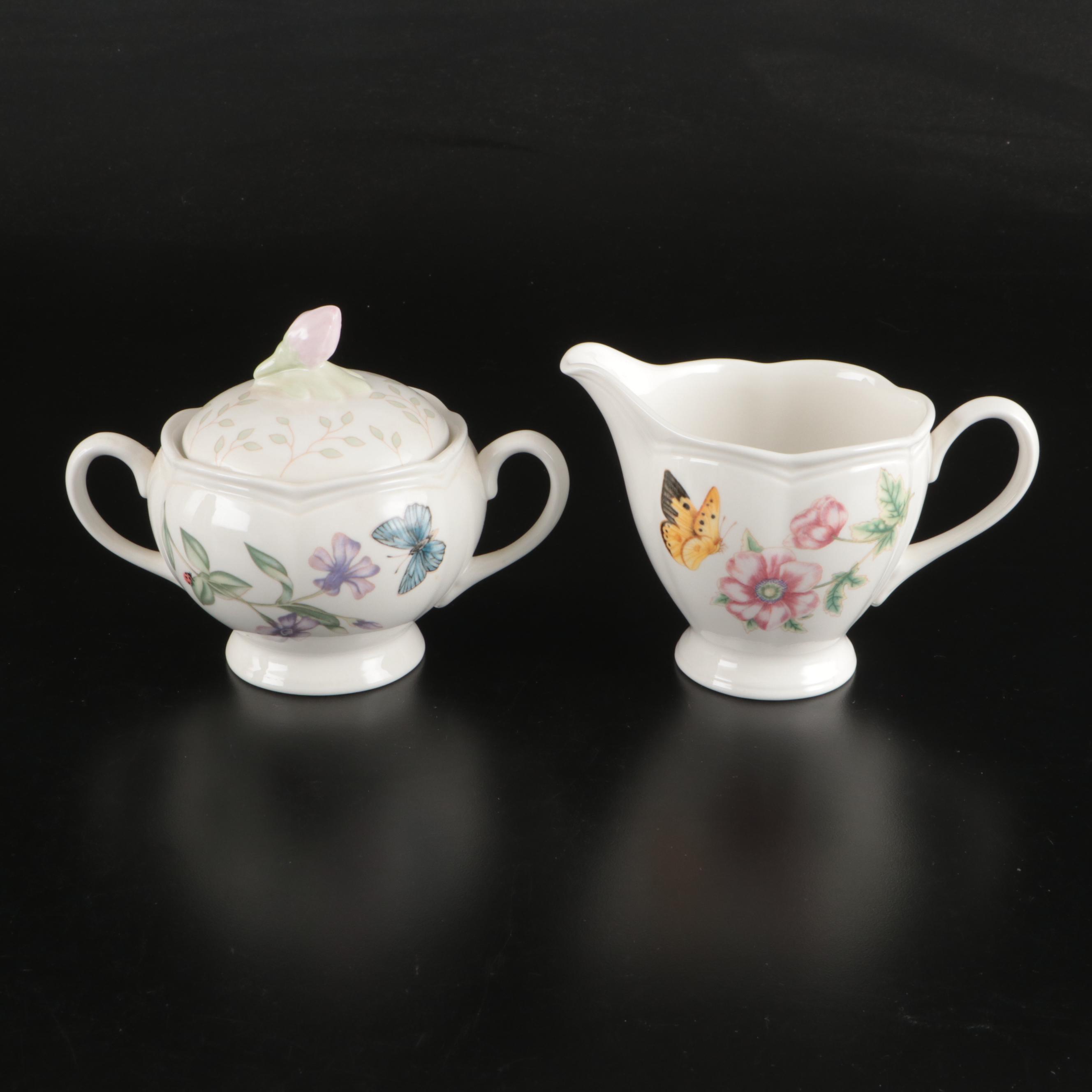 Lenox "Butterfly Meadow" Plastic Thermal Carafe with Ceramic Mugs and Dinnerware