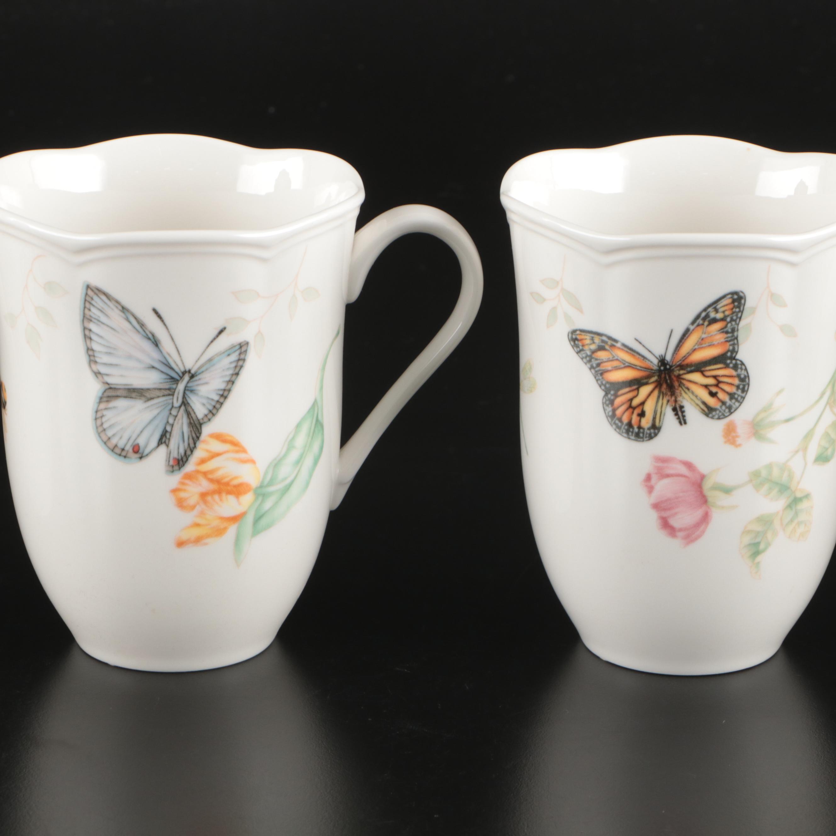 Lenox "Butterfly Meadow" Plastic Thermal Carafe with Ceramic Mugs and Dinnerware