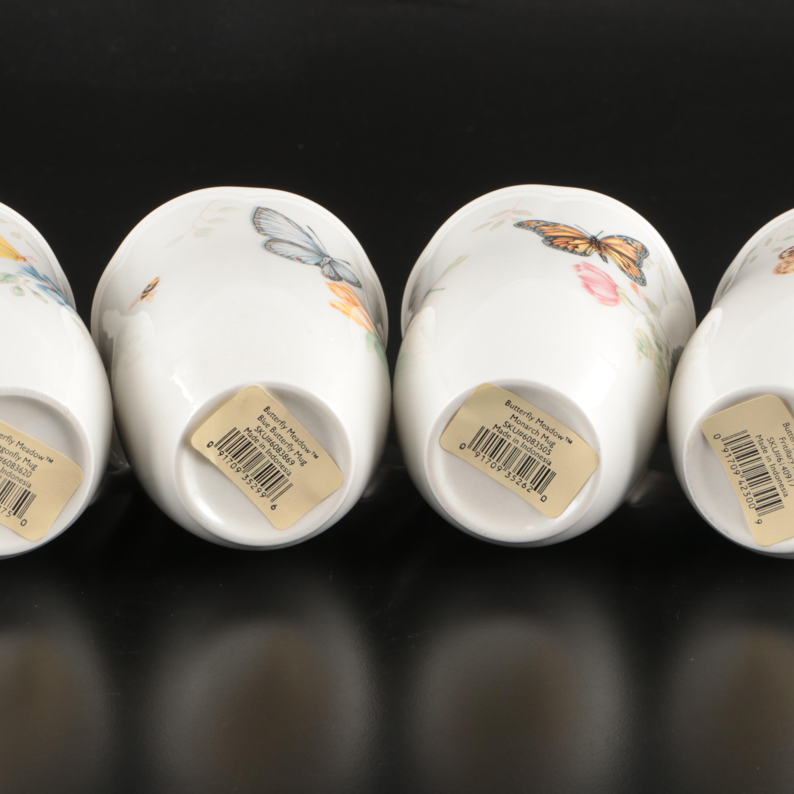 Lenox "Butterfly Meadow" Plastic Thermal Carafe with Ceramic Mugs and Dinnerware