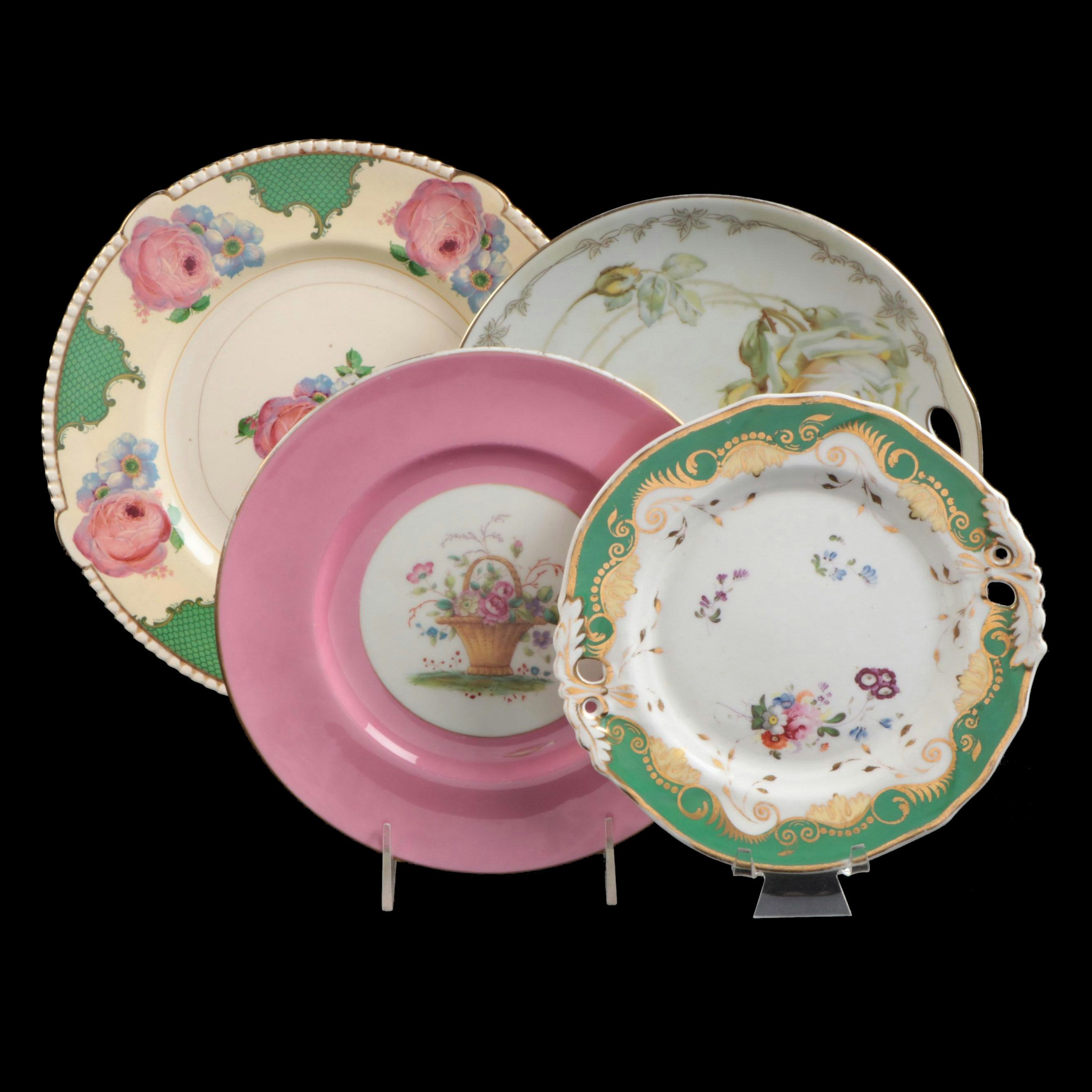 Cauldon with Other English and Prussian Porcelain Plates